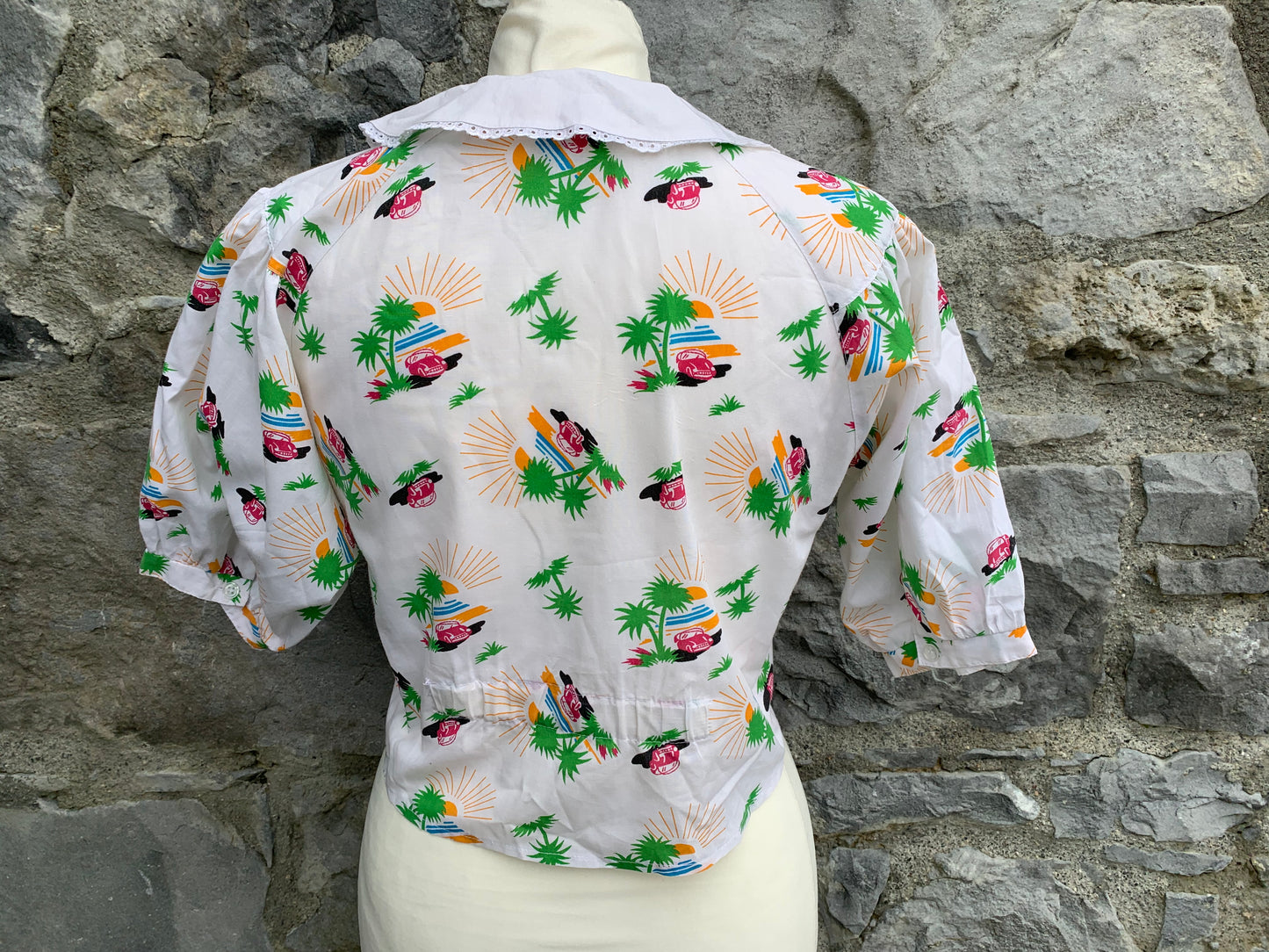 Mercantil 80s summer cropped top uk 10