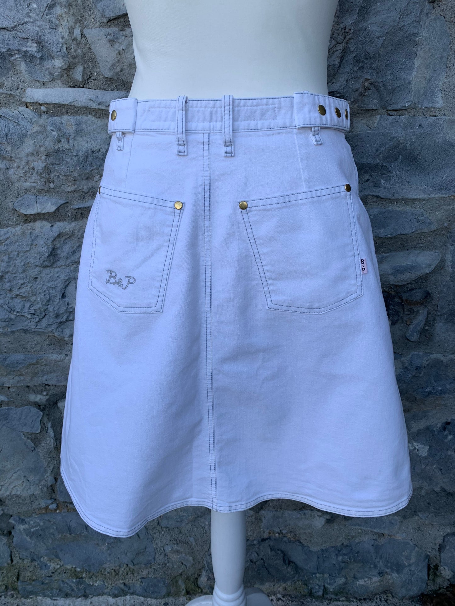 White denim skirt uk 10