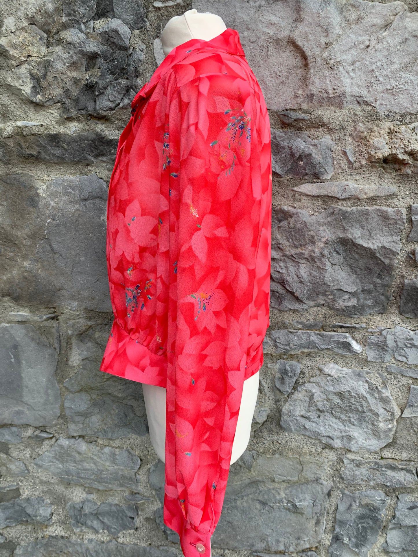 MK 80s pink floral blouse uk 12-14