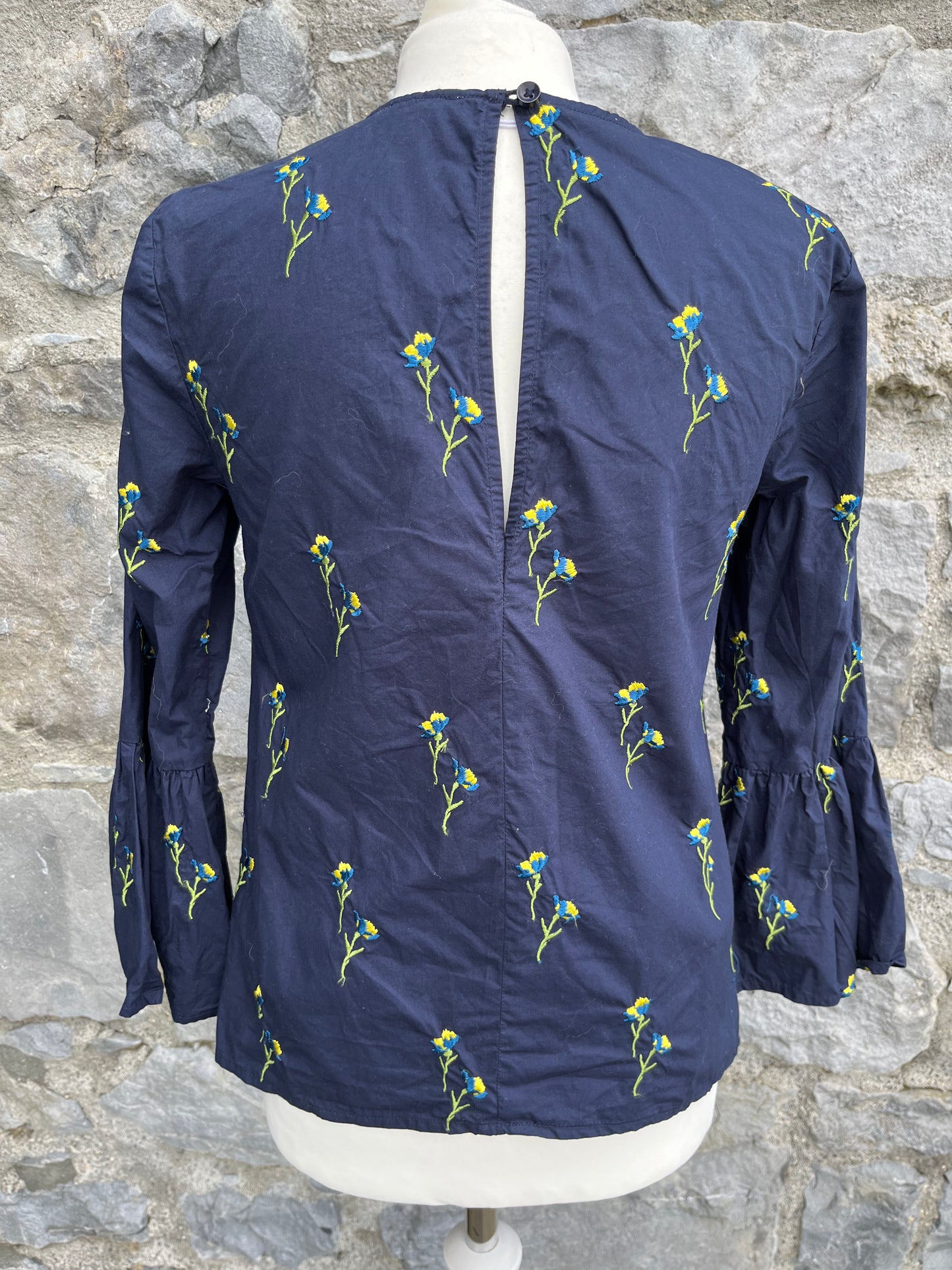 Embroidered floral blouse uk 8