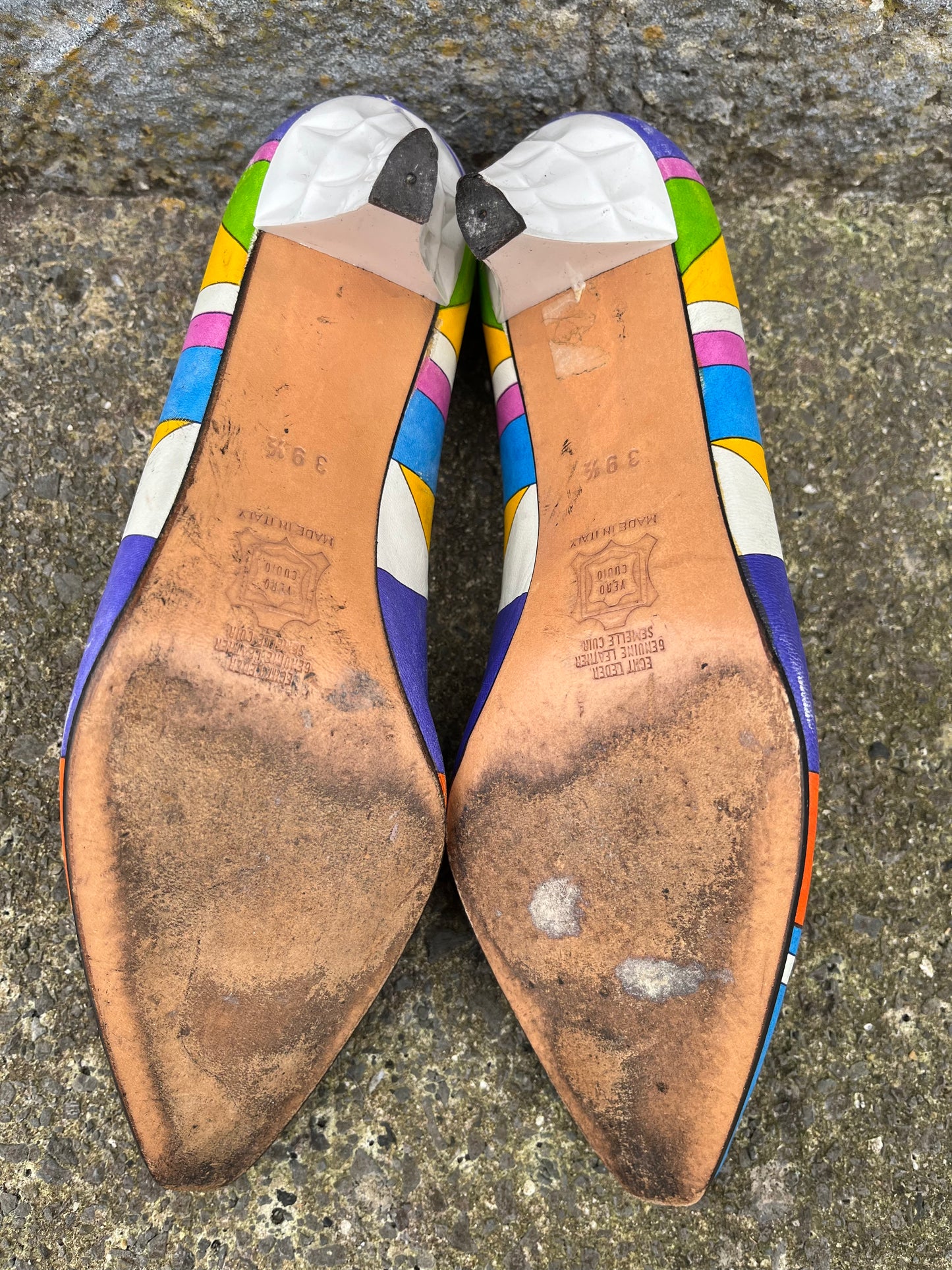 Colourful geometric heels uk 6 (eu 39.5)
