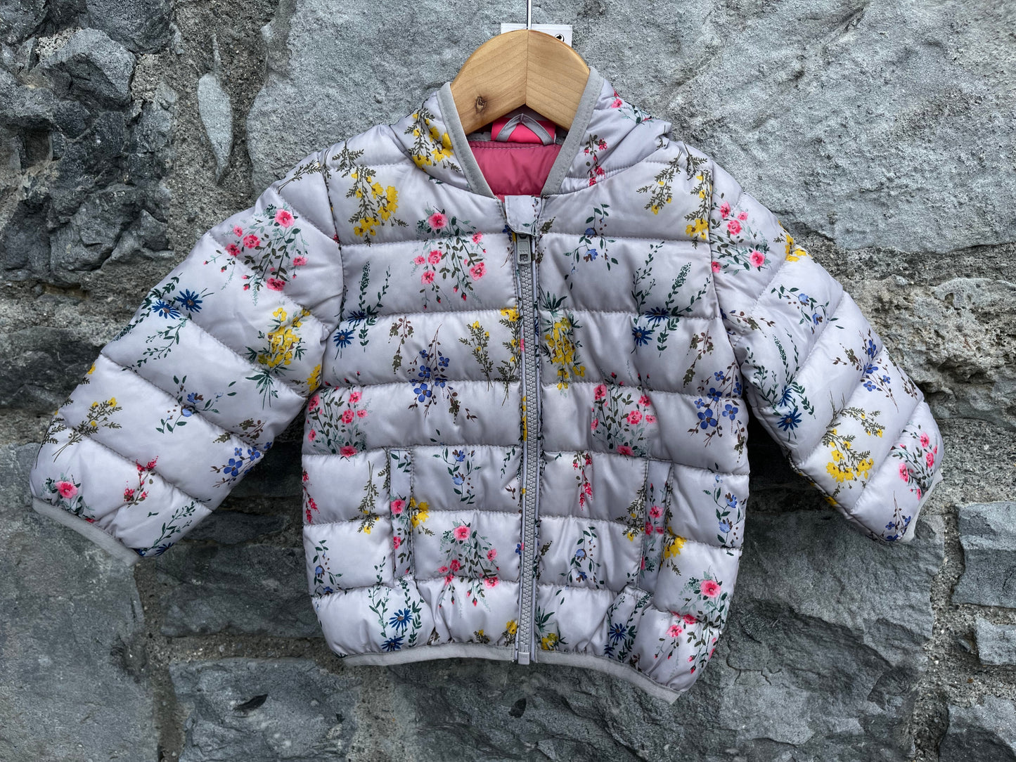 Grey floral jacket 6-9m (68-74cm)