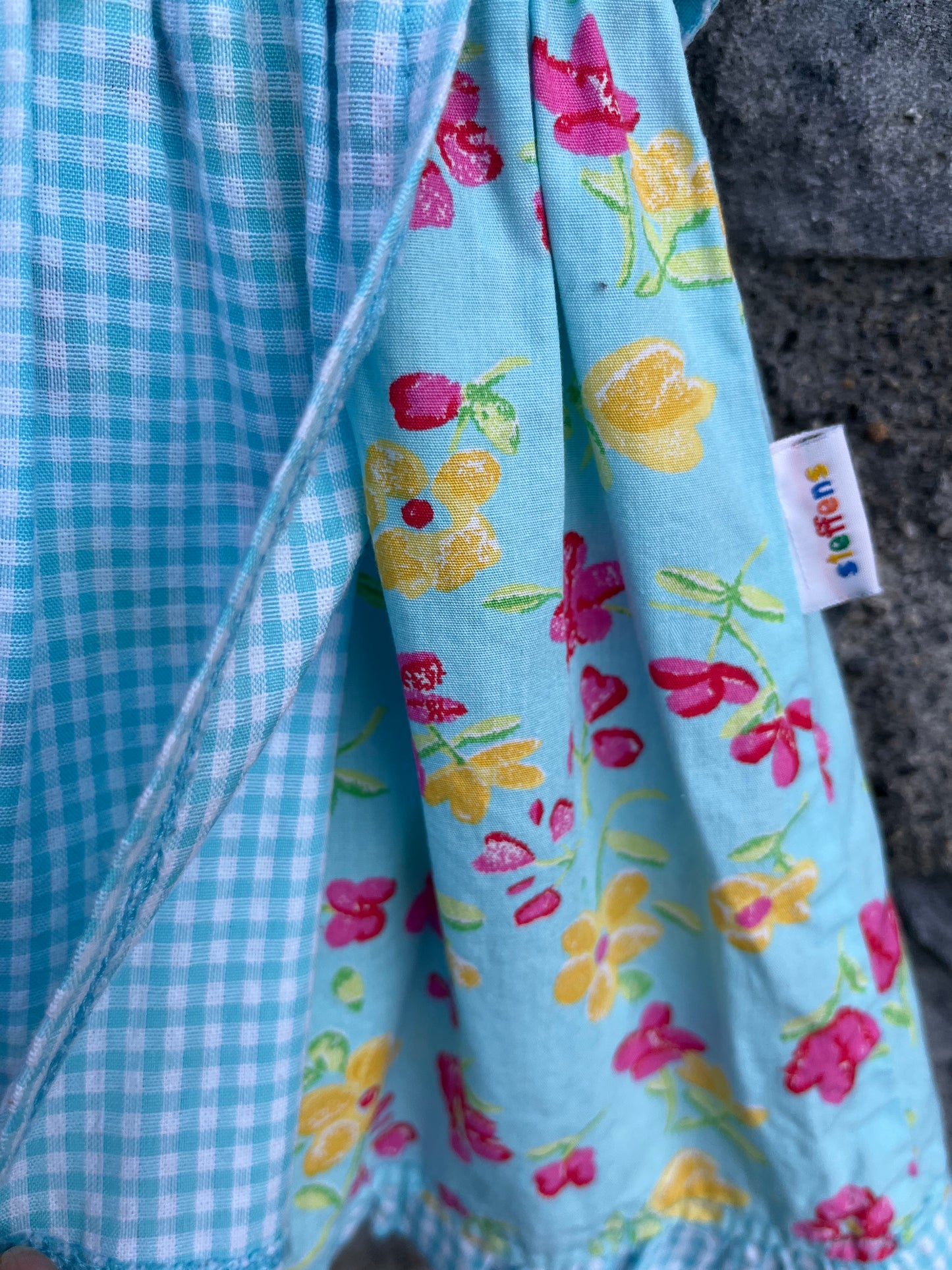 90s Blue floral dress 9m (74cm)