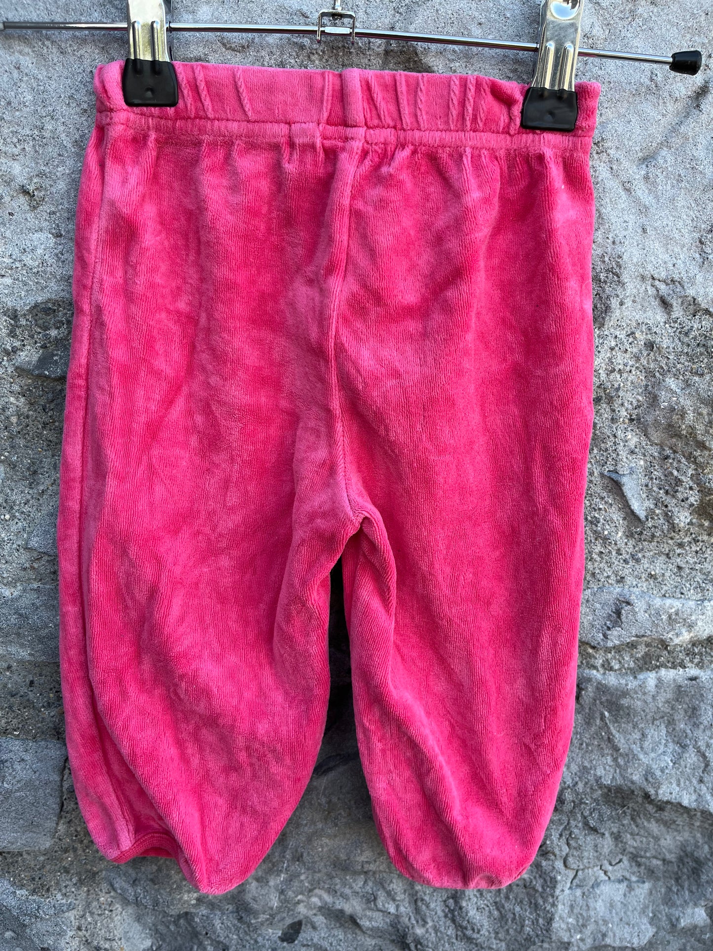 Magenta velour pants 6-9m (68-74cm)