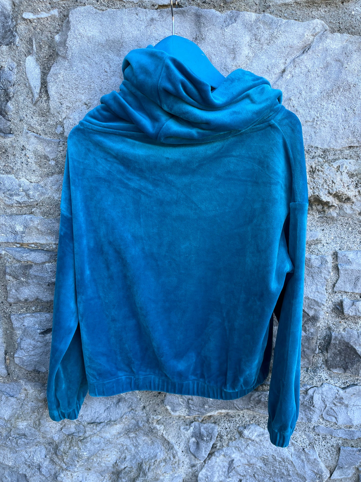 Petrol velour top 9-10y (134-140cm)