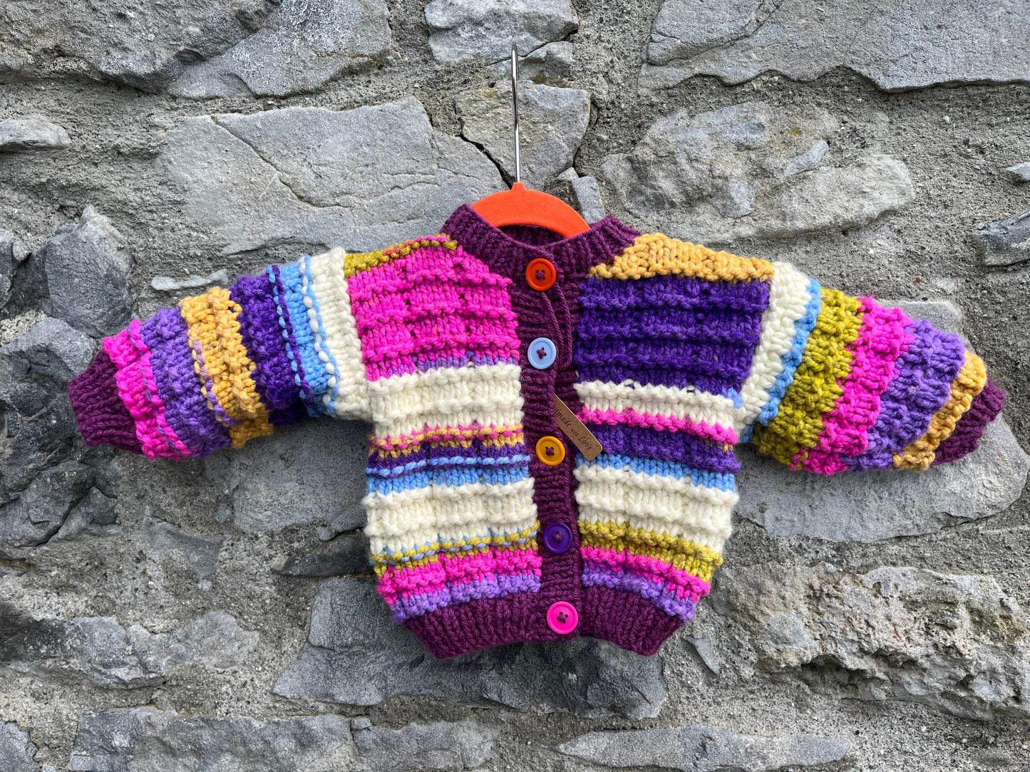 Rainbow chunky cardigan 3-6m (62-68cm)