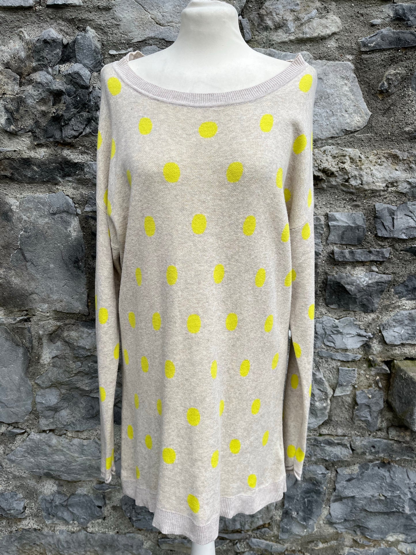 Grey jumper with yellow dots uk 16-20