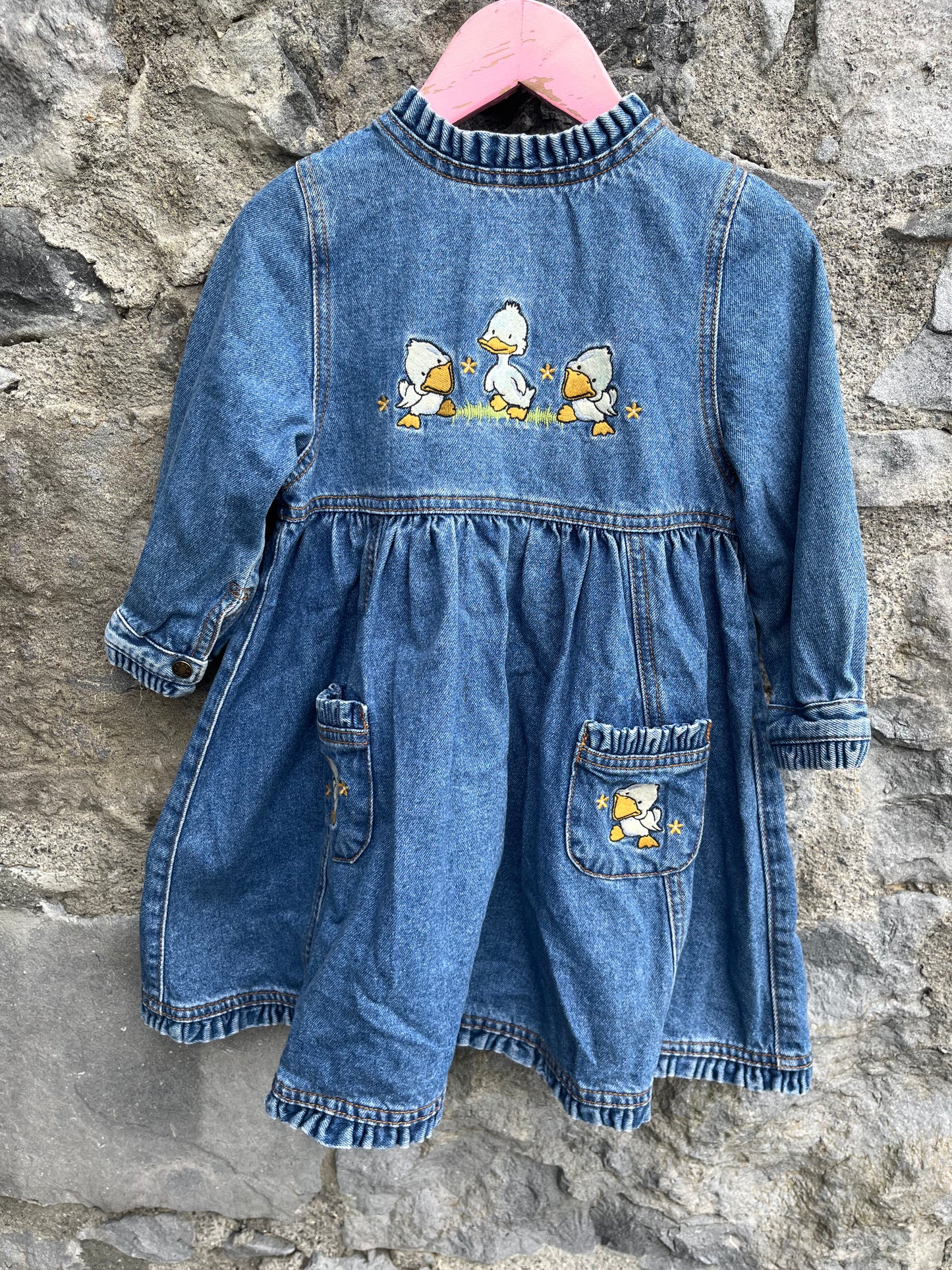 80s denim ducks dress 2y (92cm)
