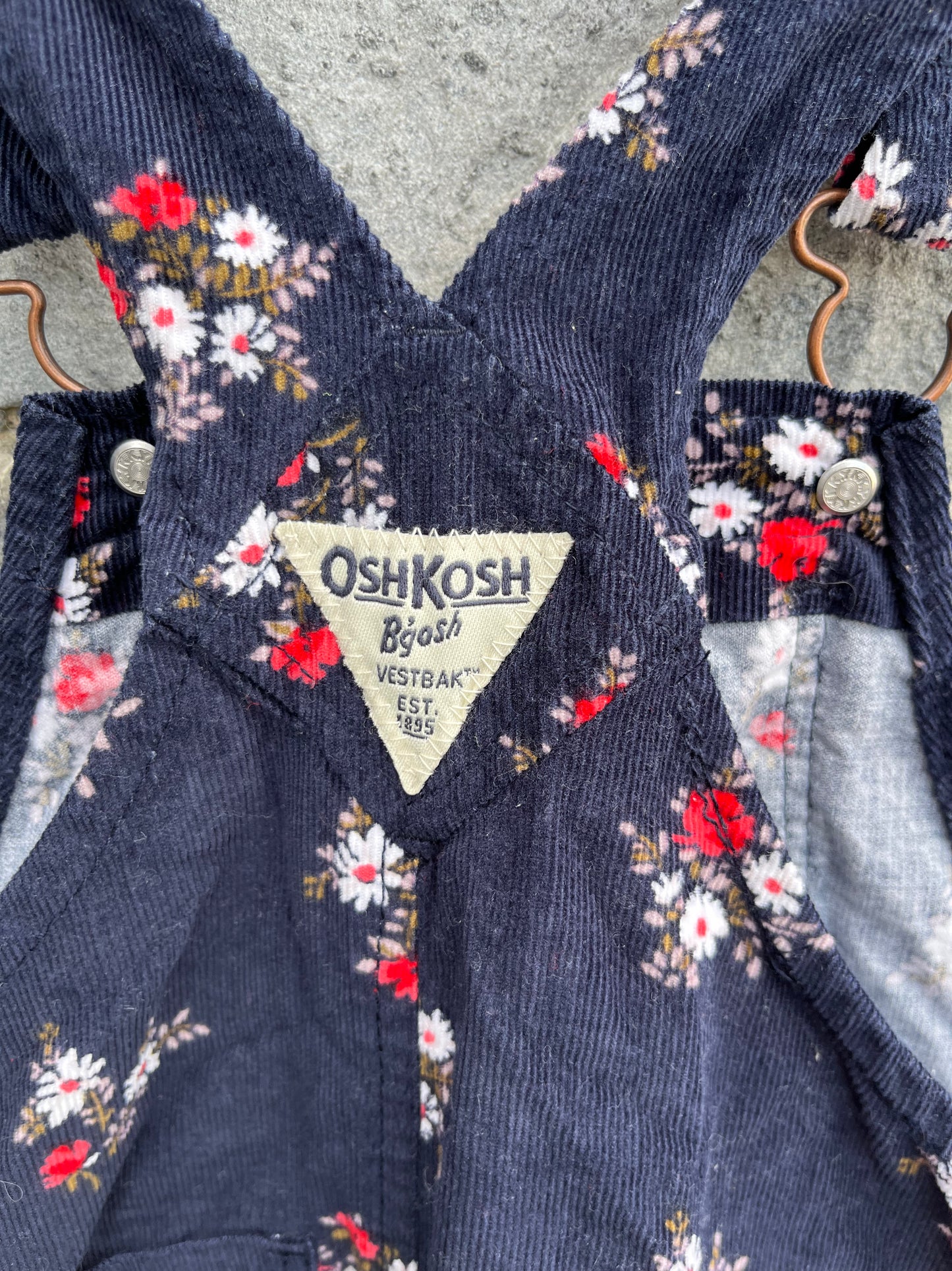 Floral cord dungarees 12-18m (80-86cm)