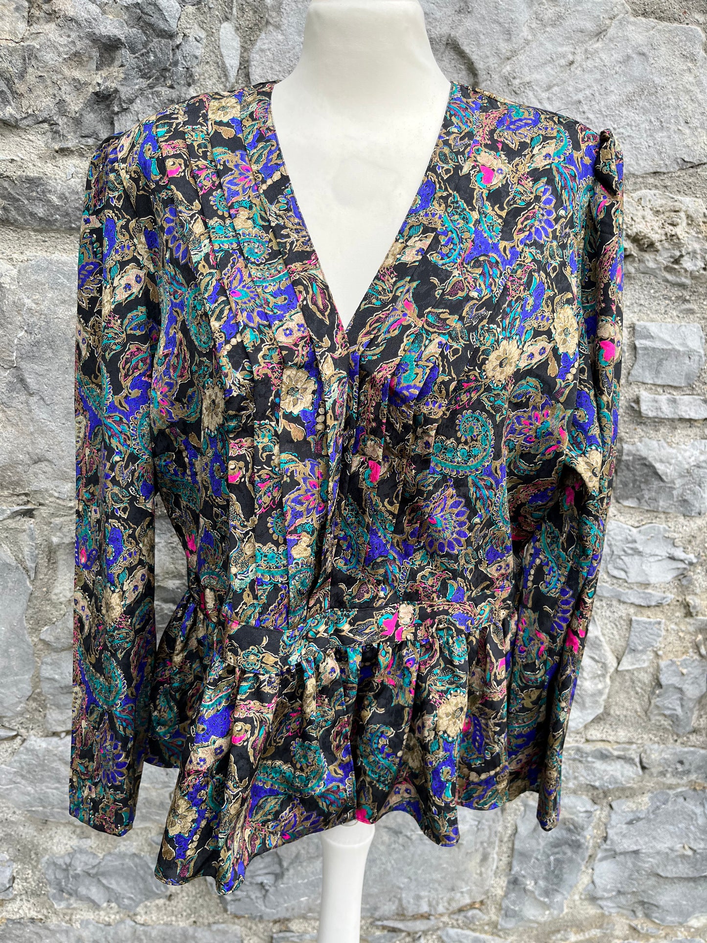 80s paisley blouse uk 12-14
