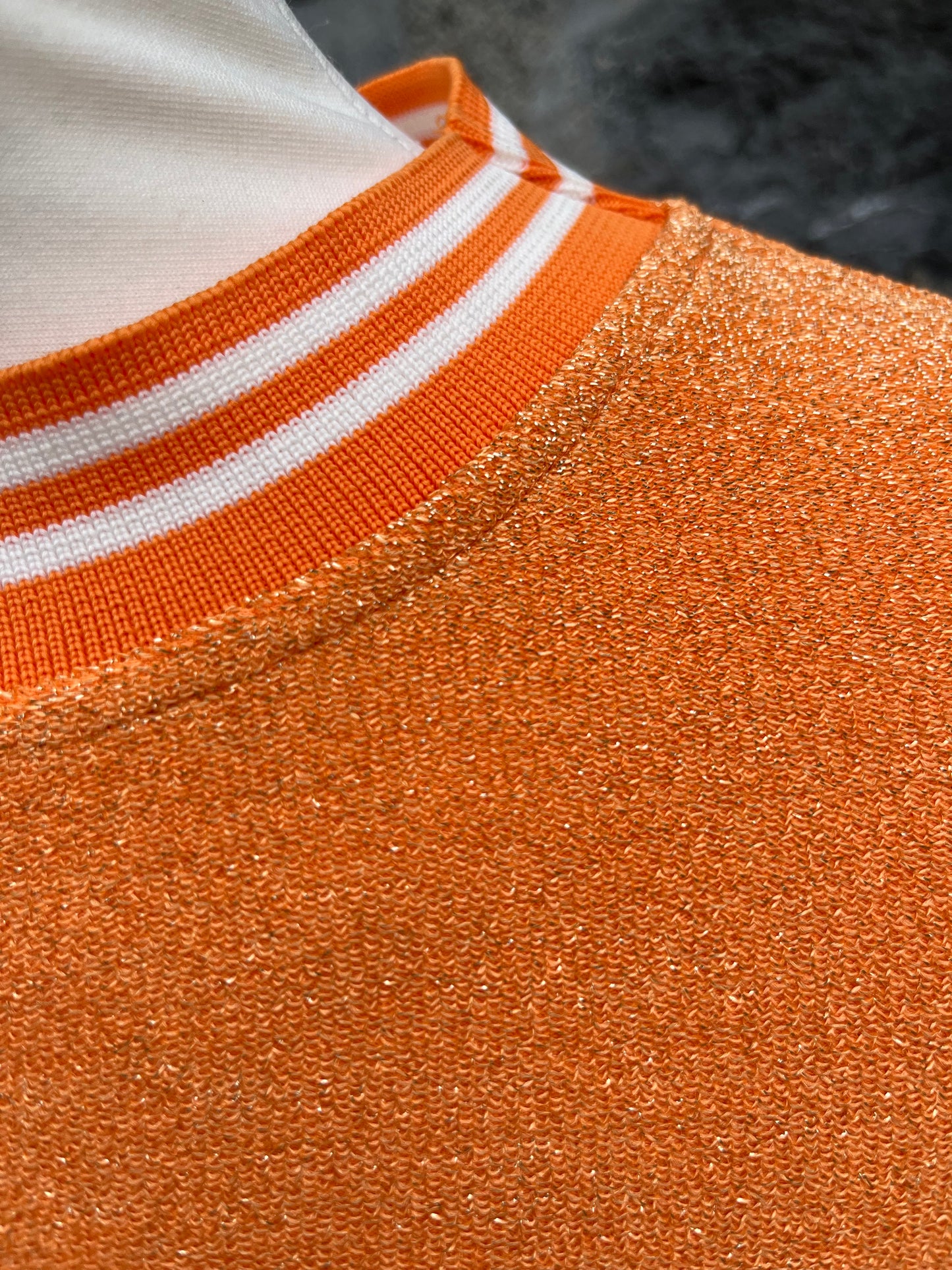 Orange glitter top uk 8