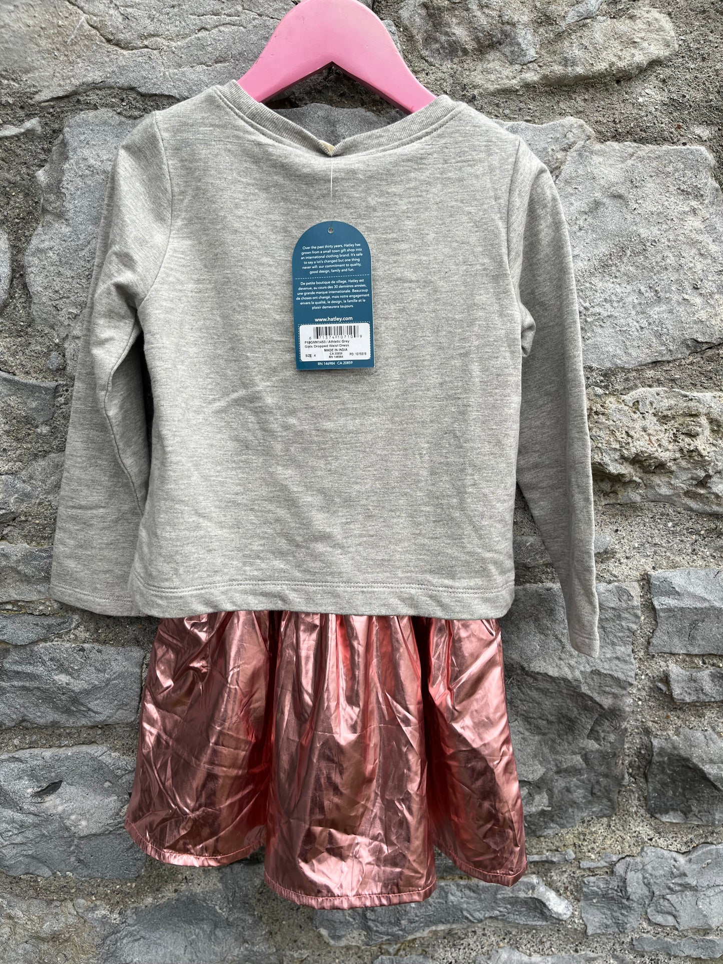 Grey&gold dress 3-4y (98-104cm)