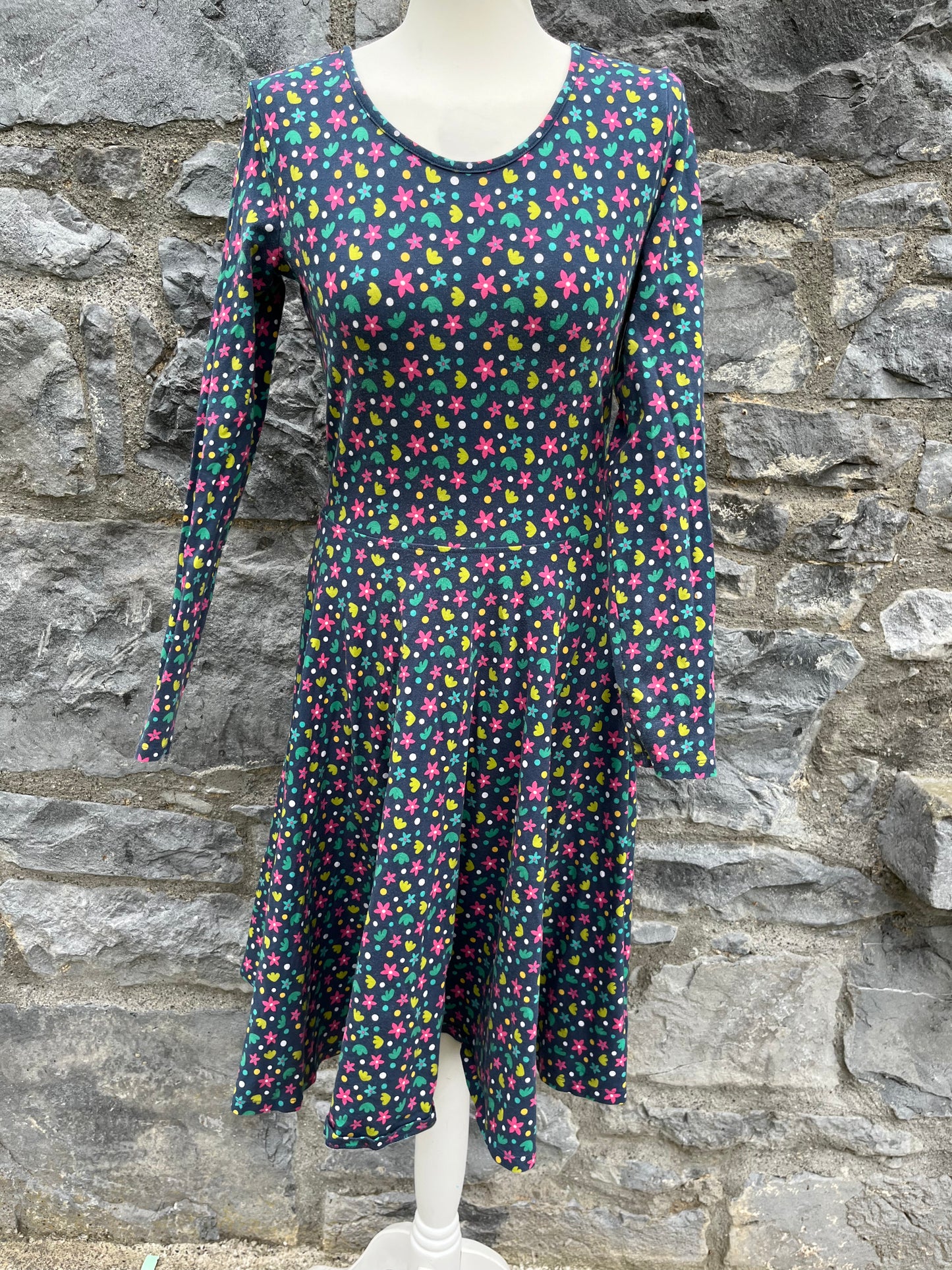 Floral navy skater dress uk 10