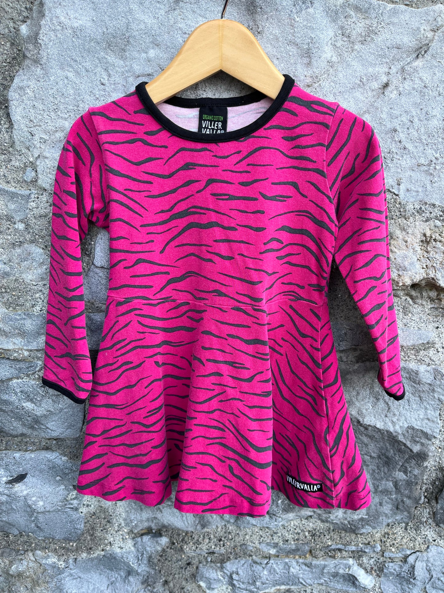 Pink zebra skater dress 12-18m (80-86cm)