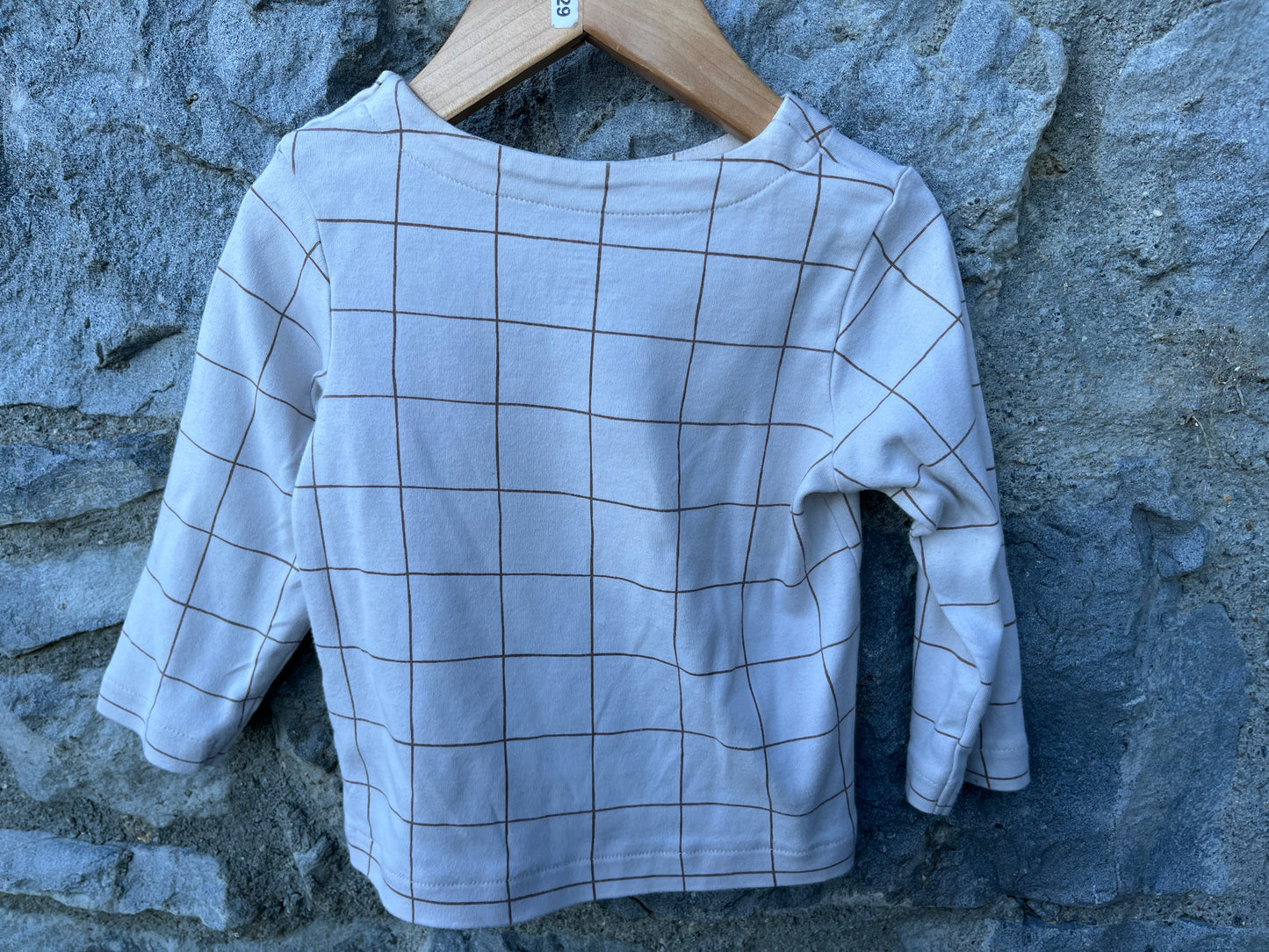 Beige check top 12m (80cm)