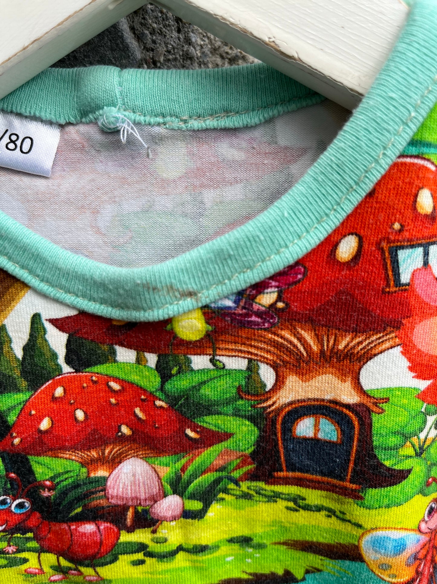 Mushrooms&bugs dress 6-9m (68-74cm)