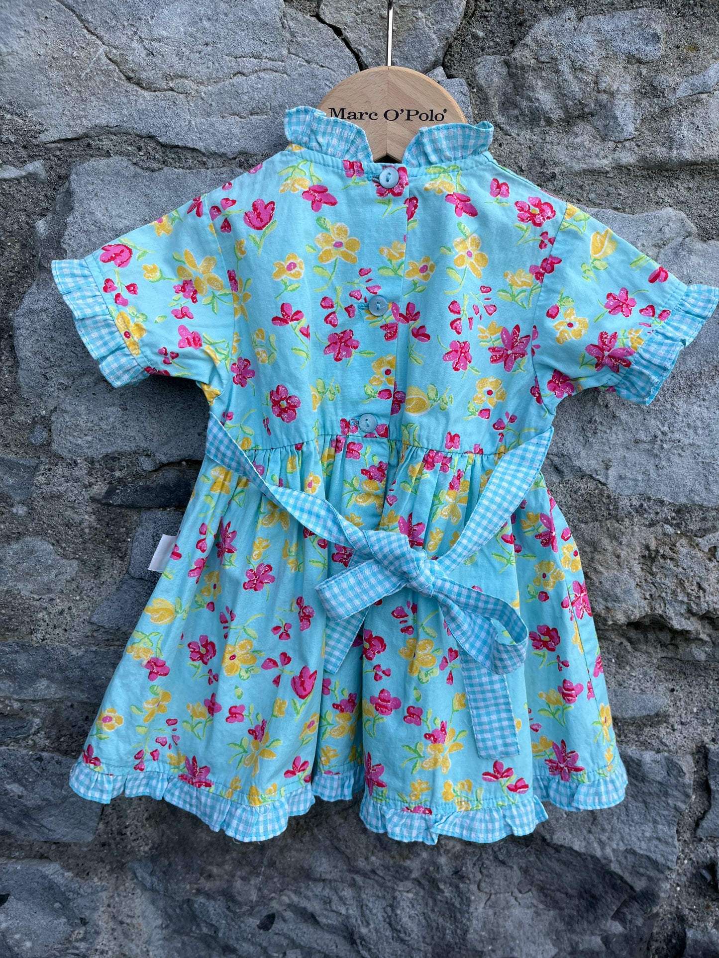 90s Blue floral dress 9m (74cm)