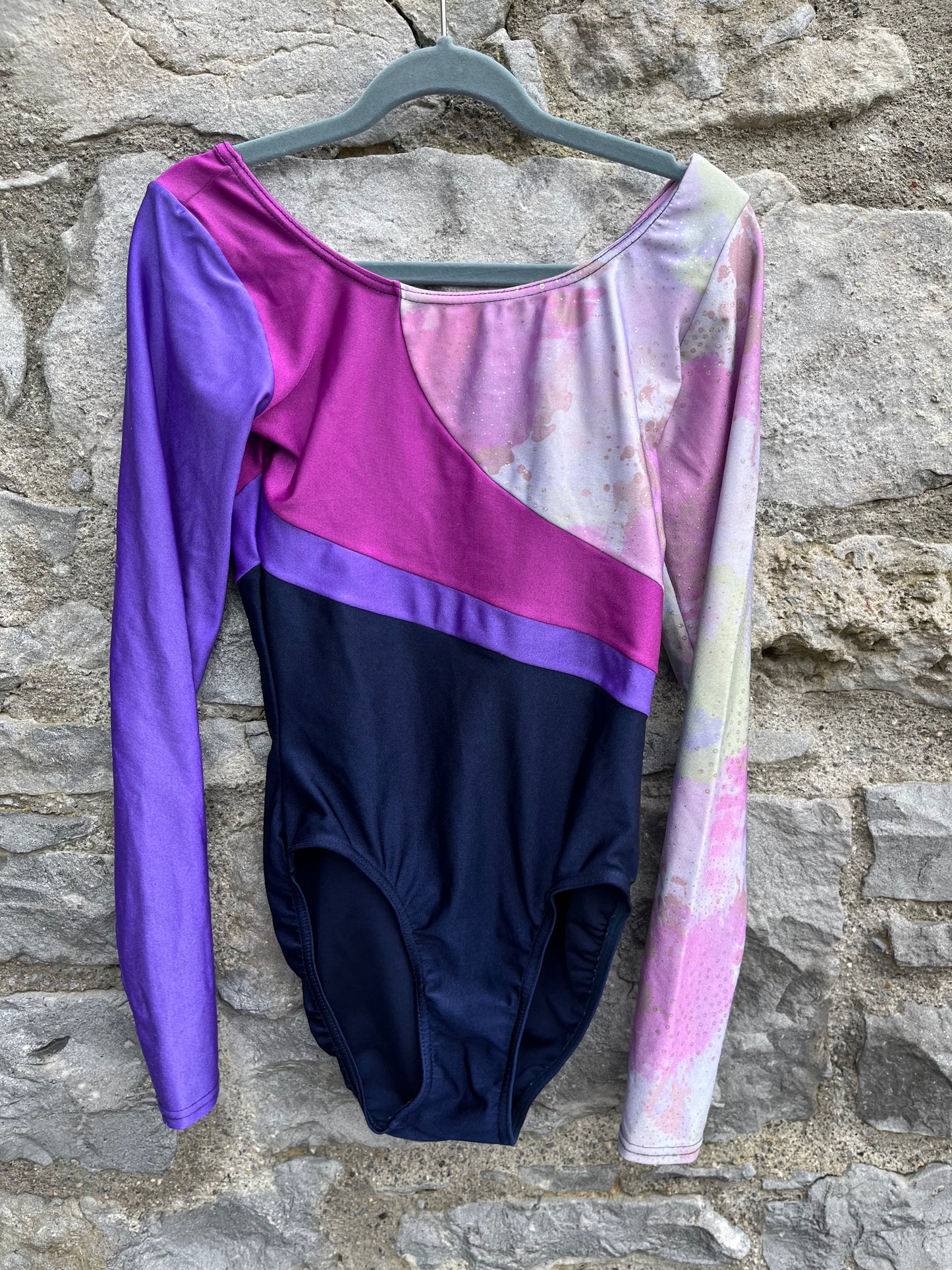 Purple&black leotard 12-13y (152-158cm)