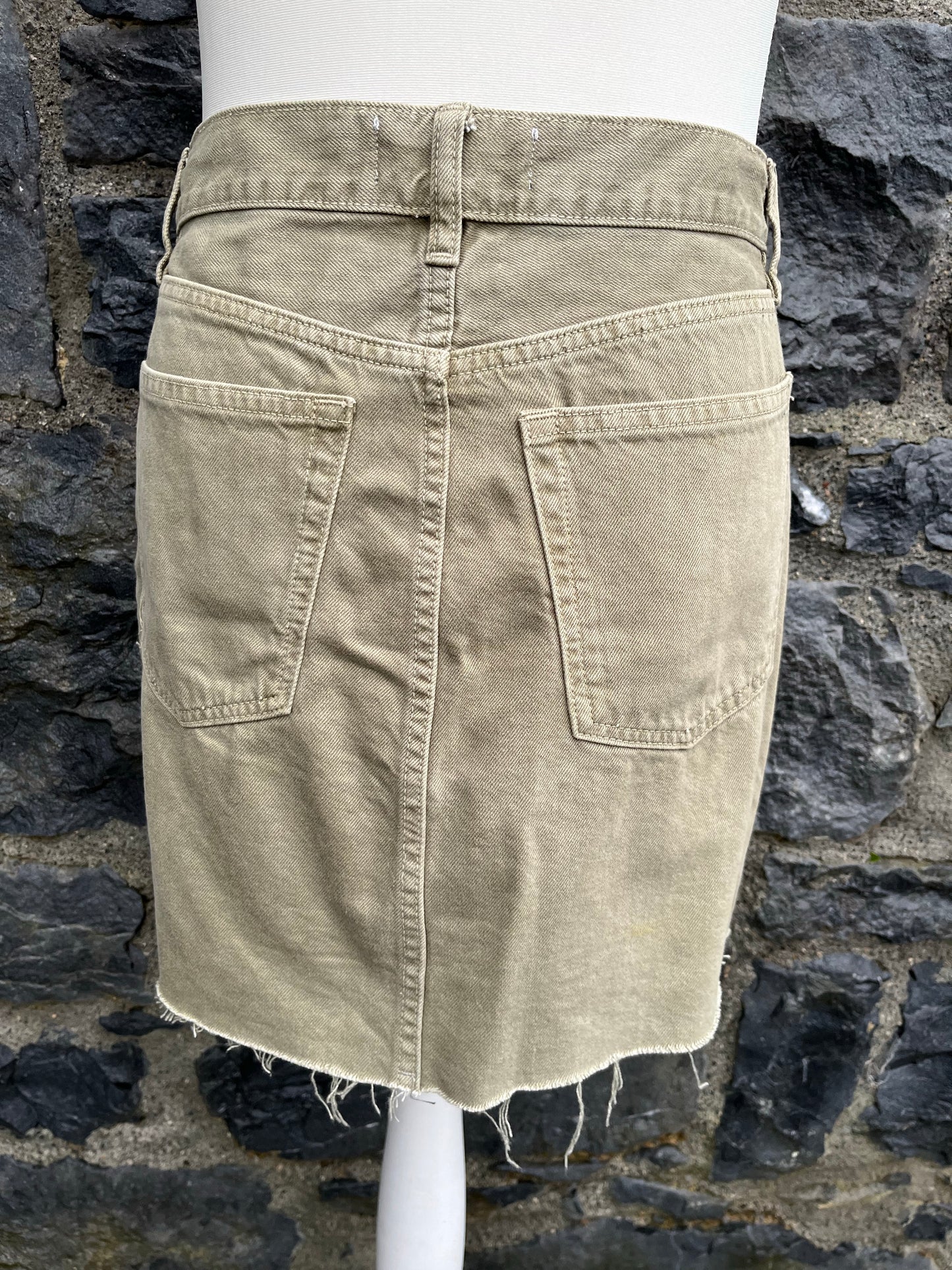 Khaki denim skirt uk 8-10