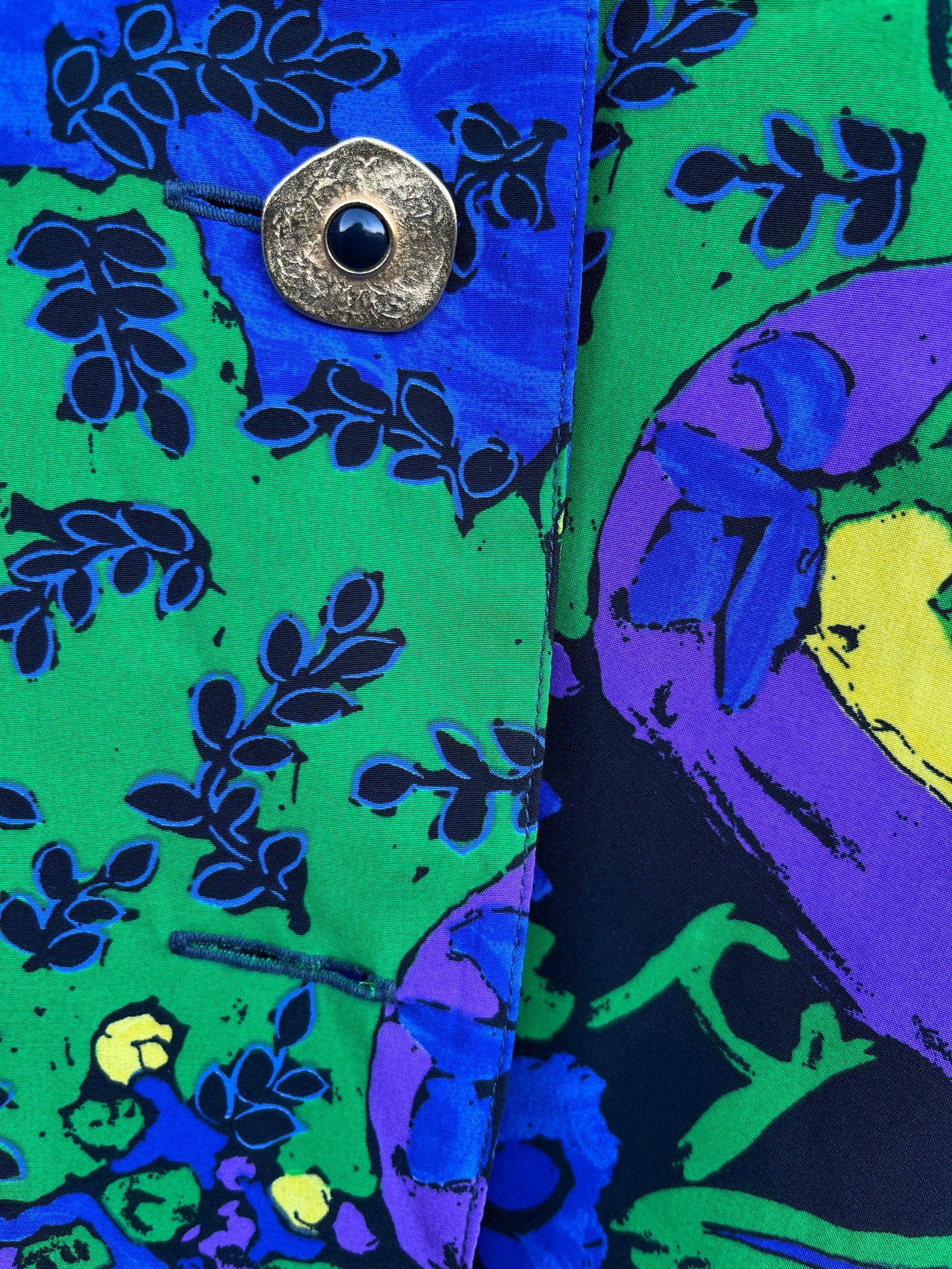 80s green&blue blazer uk 12