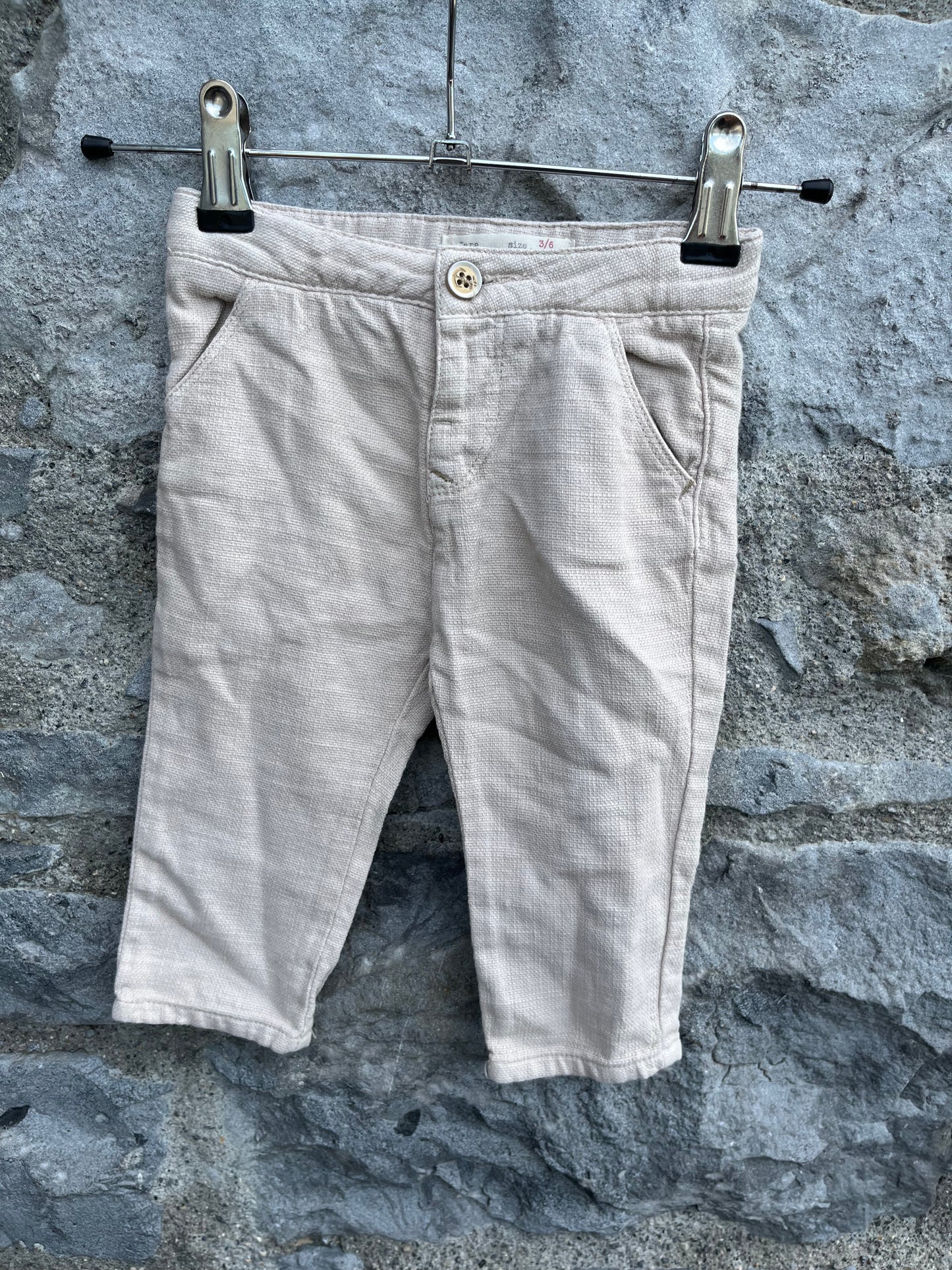 Beige linen pants 3-6m (62-68cm)