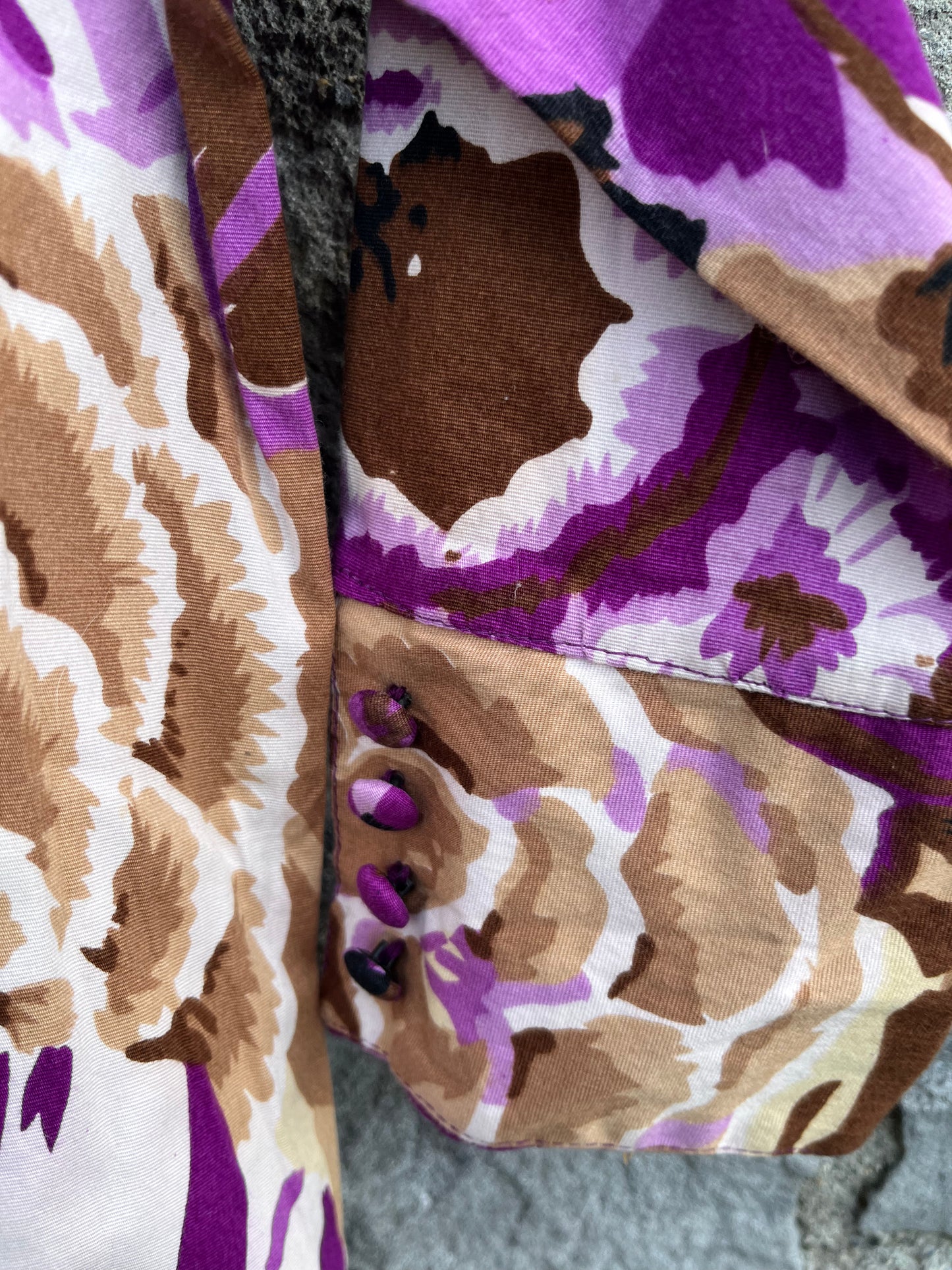 Purple&beige flowers tunic 9-10y (134-140cm)
