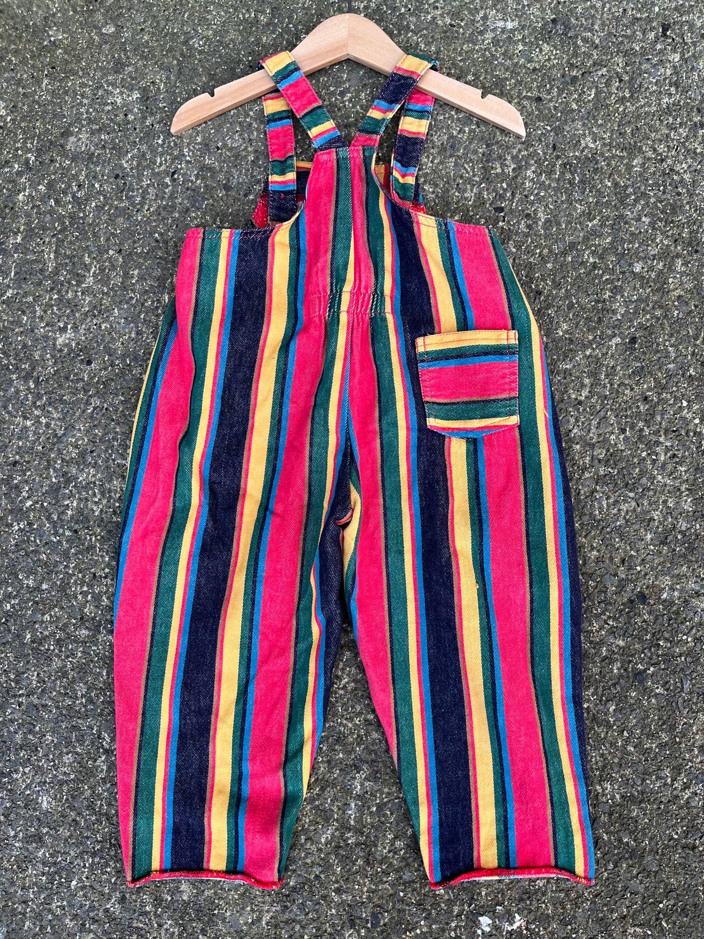 90s stripy dungarees 18-24m (86-92cm)