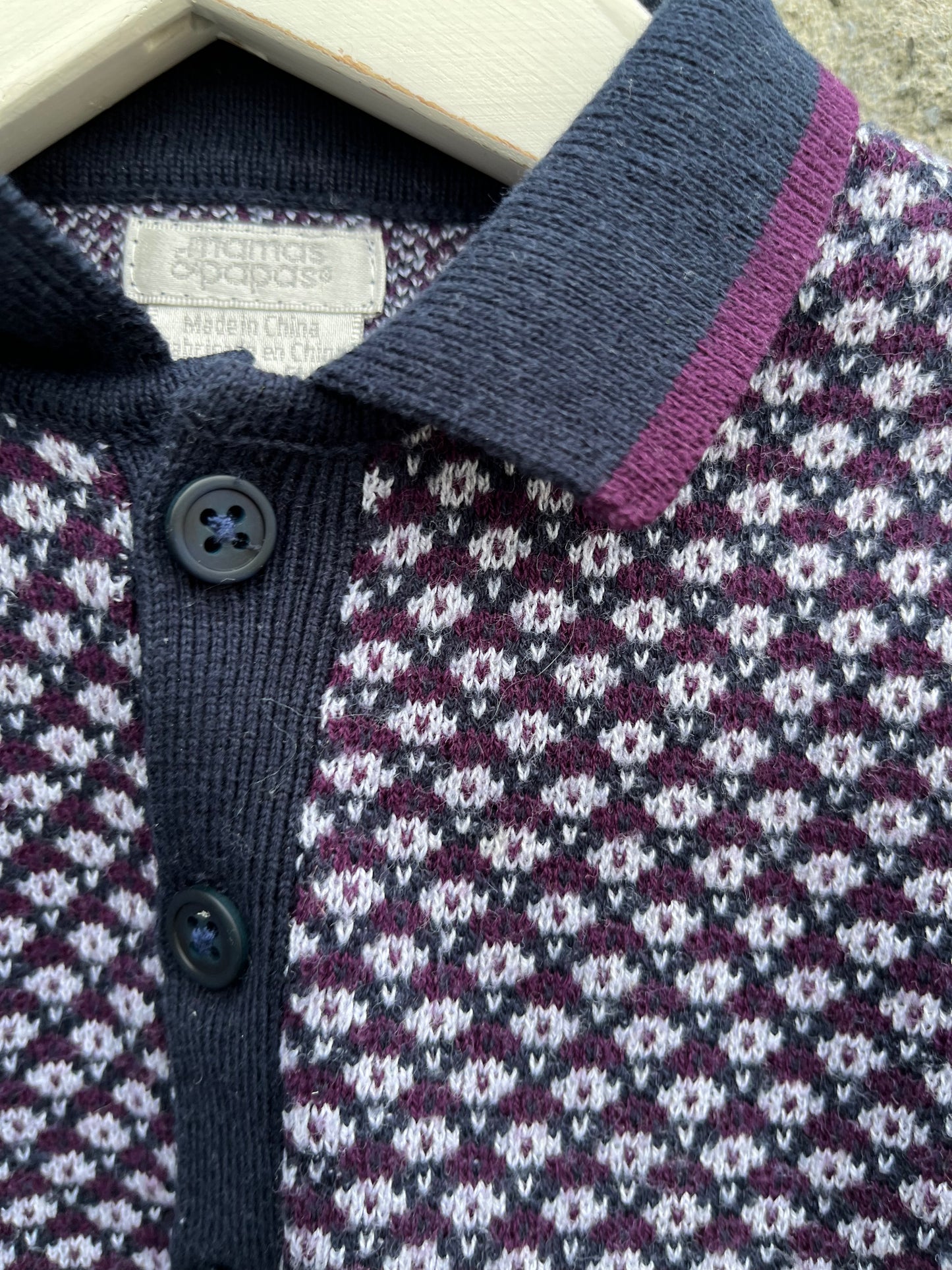 Maroon patterned knitted top 6-9m (68-74cm)