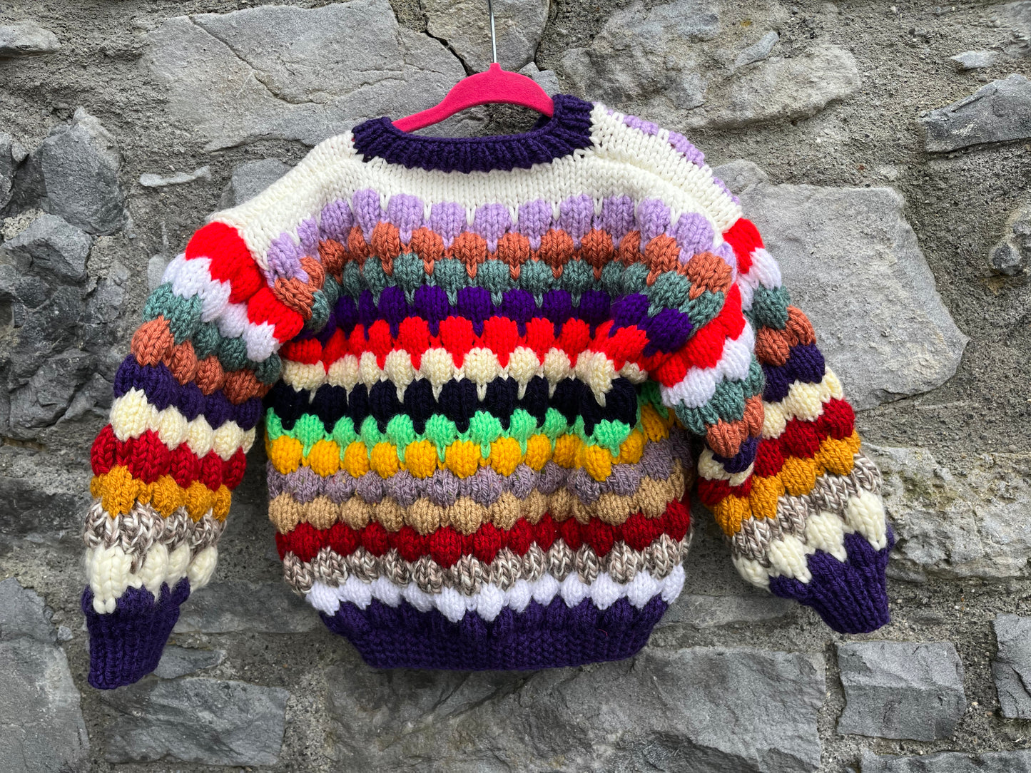 Chunky bubble knit rainbow cardigan 2-3y (92-98cm)