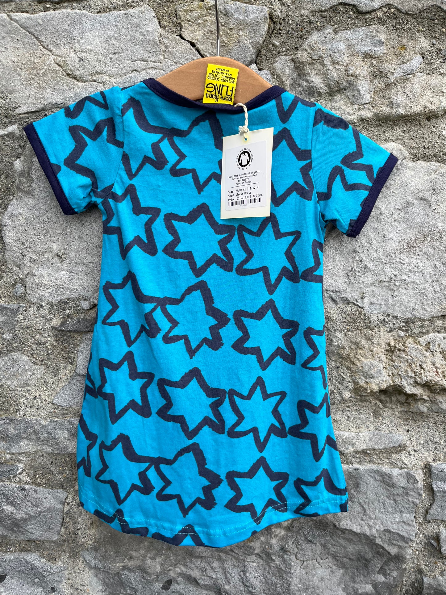 Blue stars dress 9-12m (74-80cm)