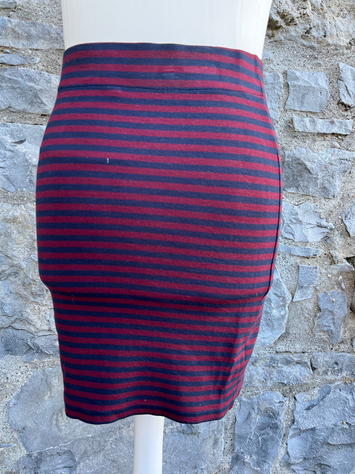 Maroon stripy skirt uk 8