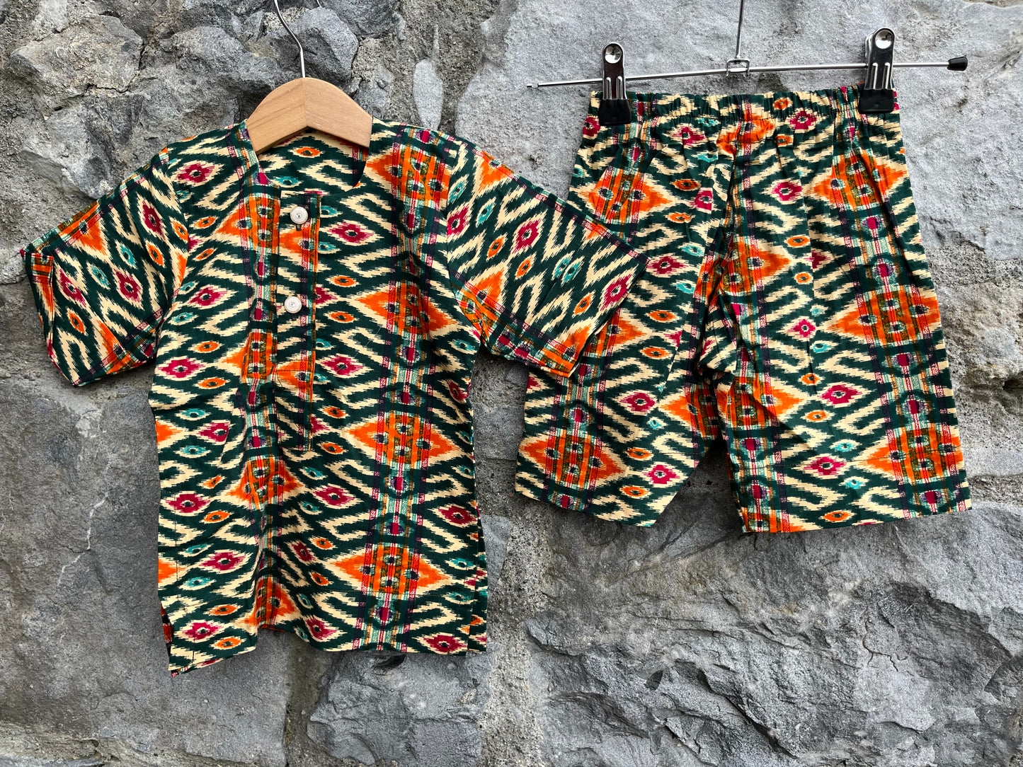 Diamonds print shirt&shorts 2-3y (92-98cm)