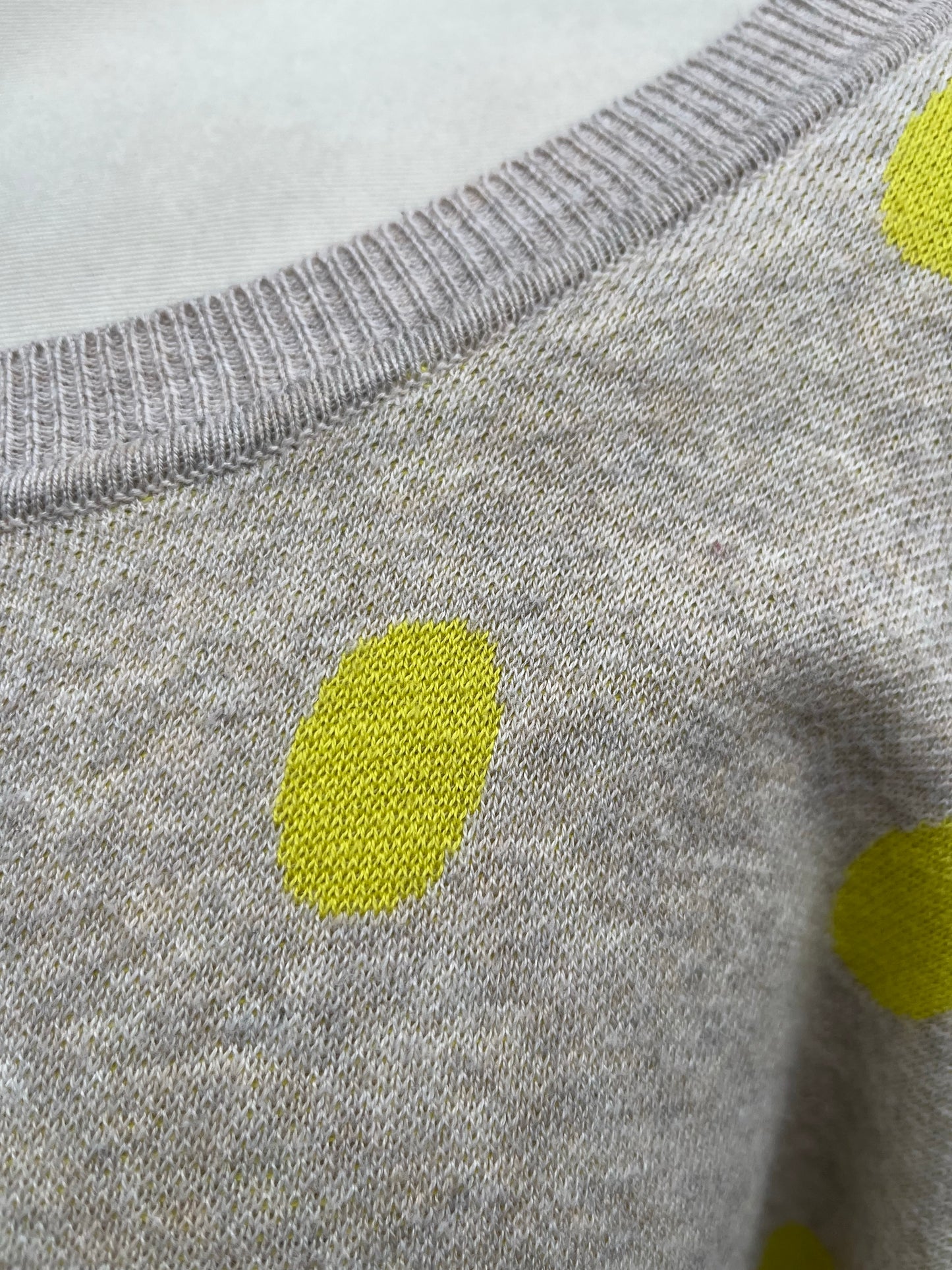 Grey jumper with yellow dots uk 16-20