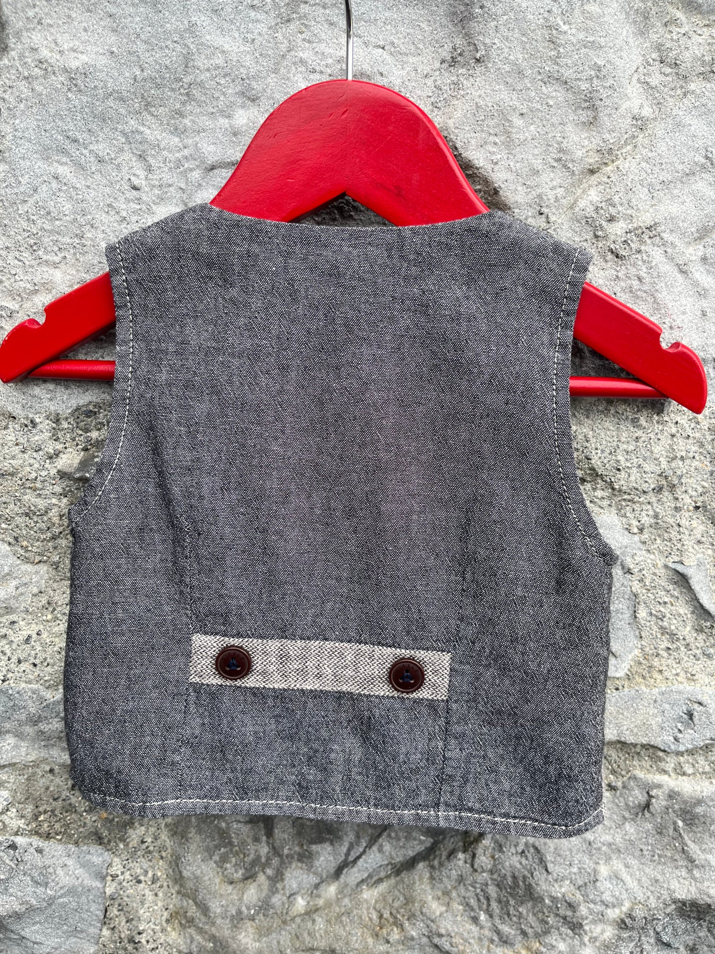 Grey tweed waistcoat 3-6m (62-68cm)