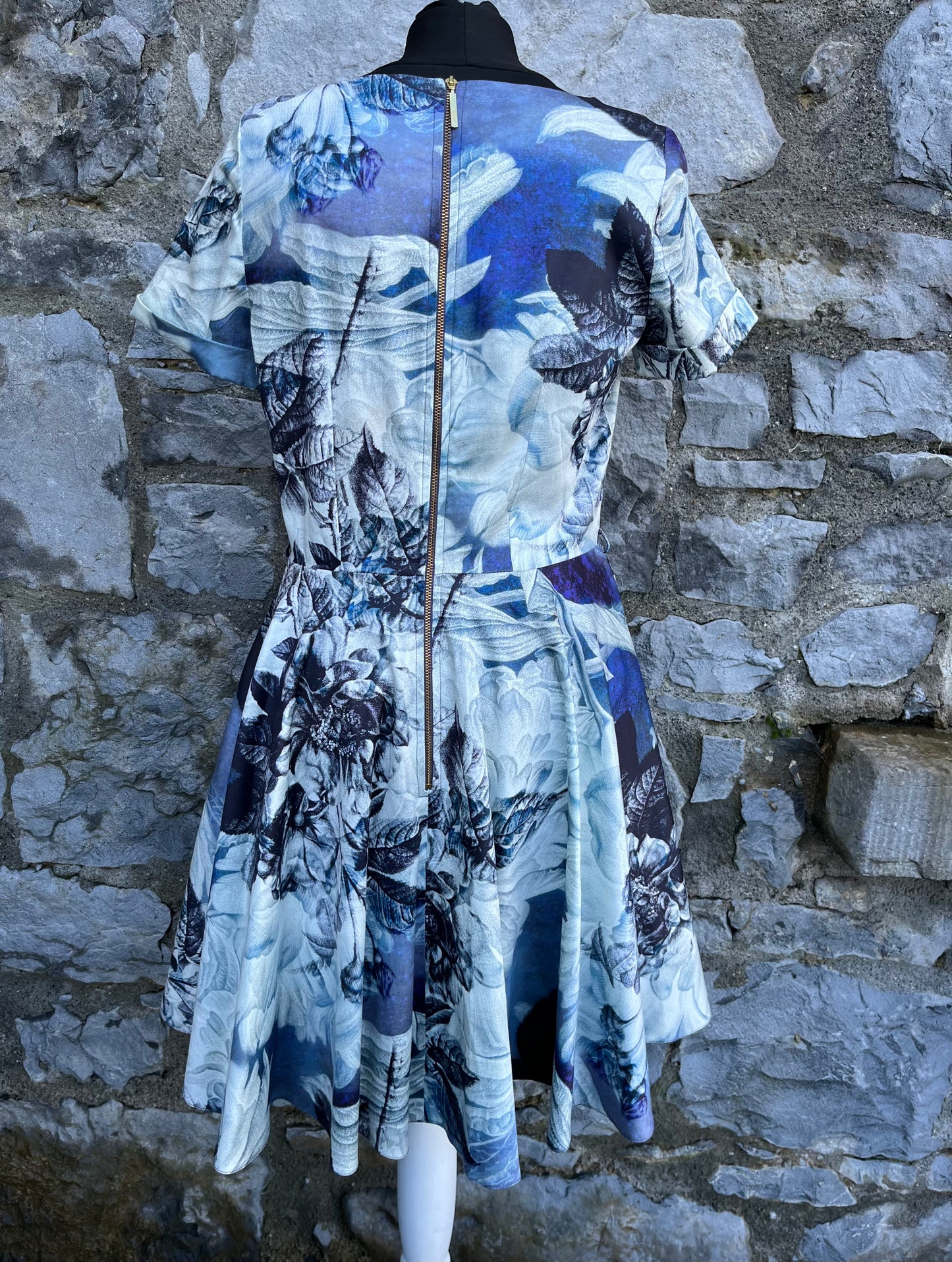 Grey floral dress uk 10