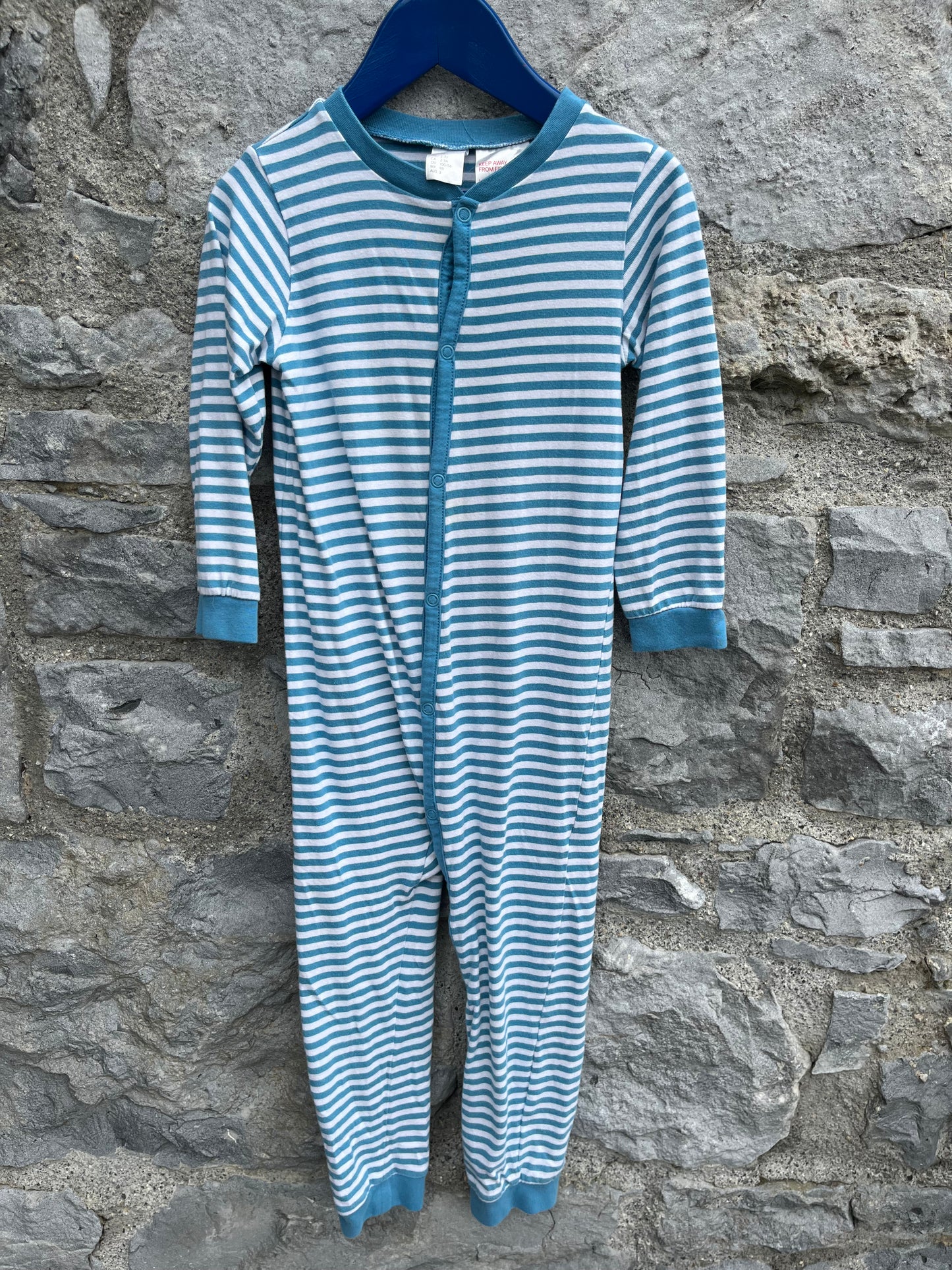 Blue stripy onesie 2-3y (92-98cm)