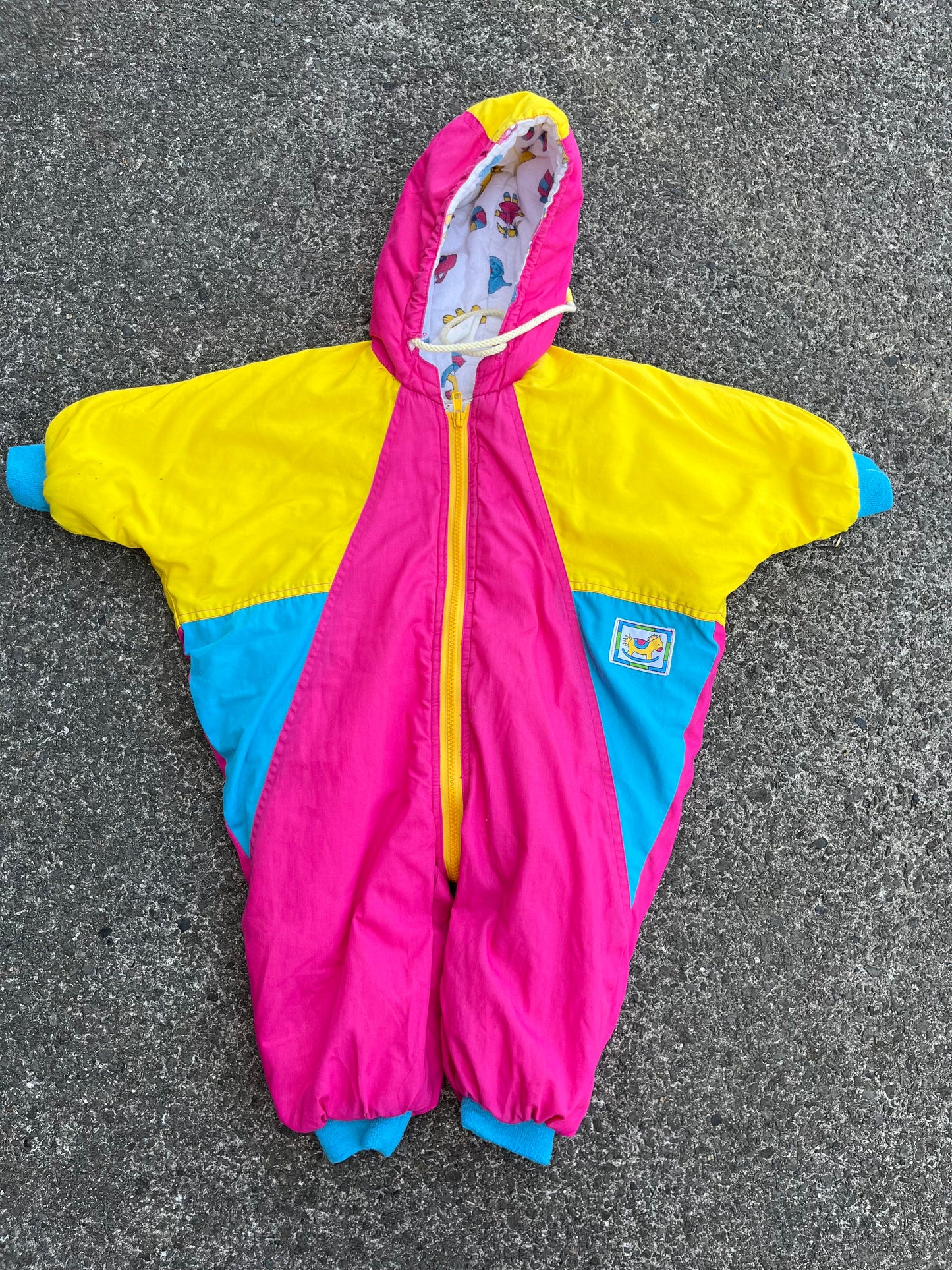 80s colourful snowsuit 9m (74cm)