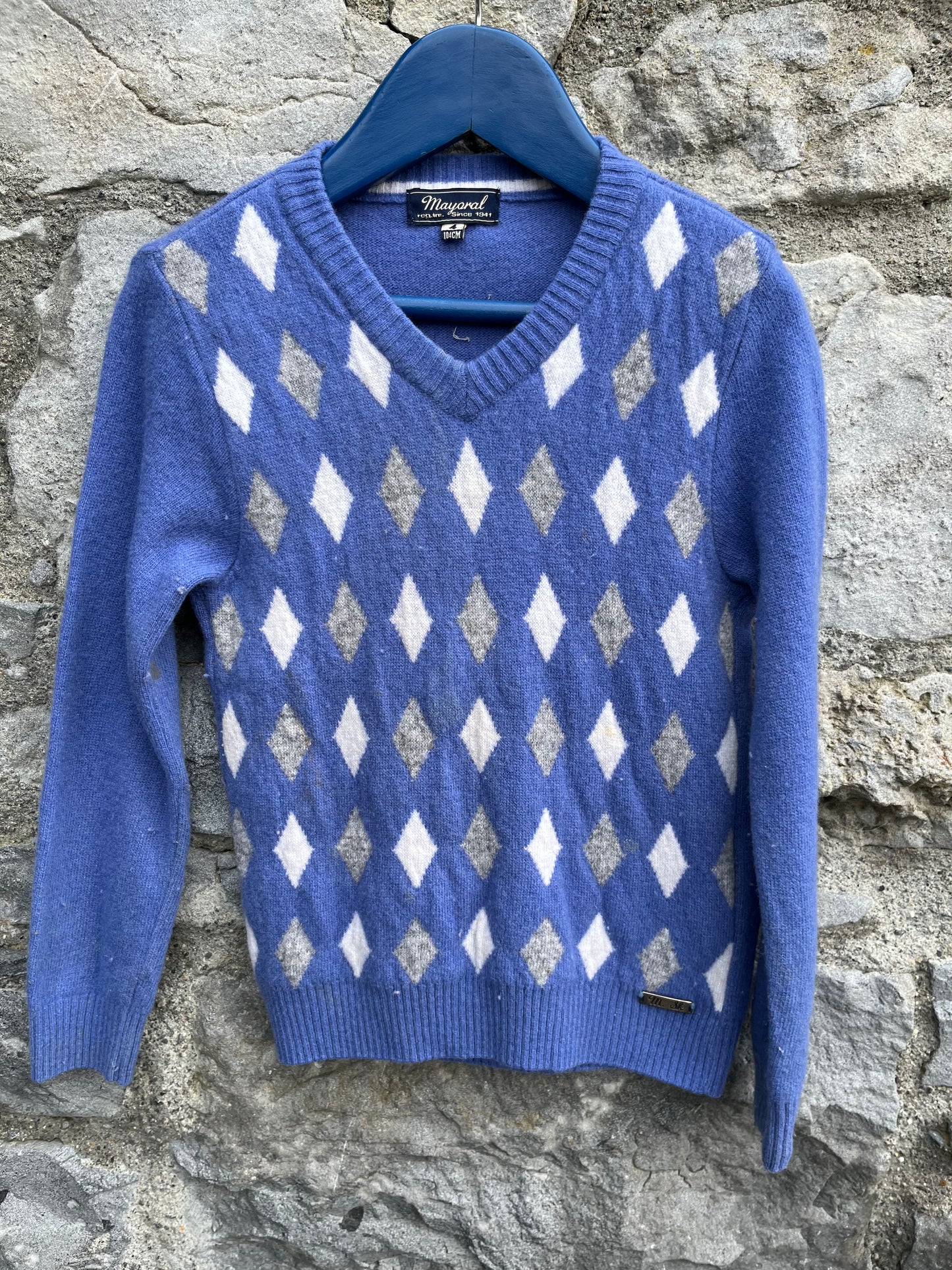 Blue diamonds jumper 3-4y (98-104cm)
