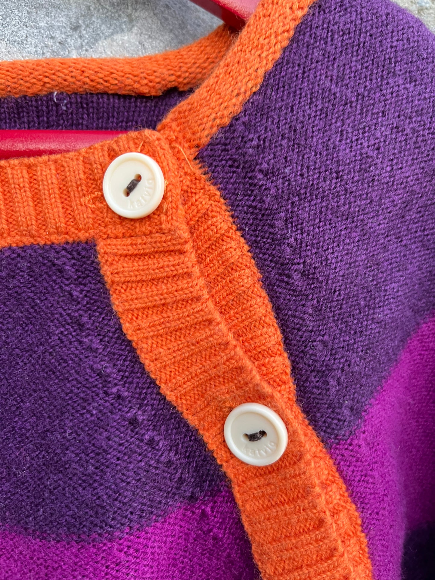 Purple stripy jumper 6y (116cm)