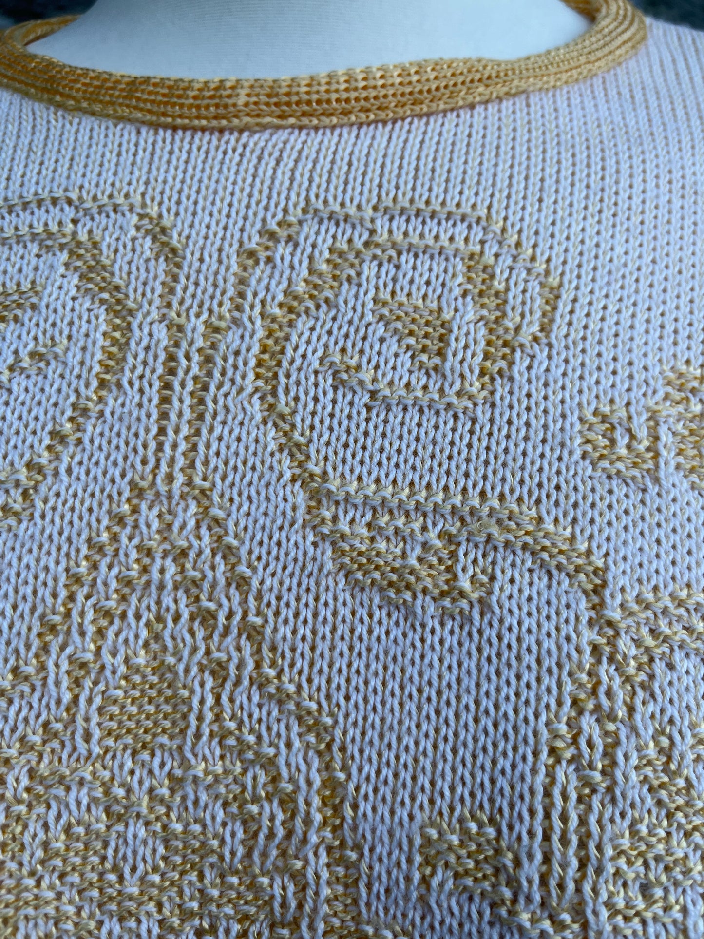 80s yellow pattern jumper uk 12