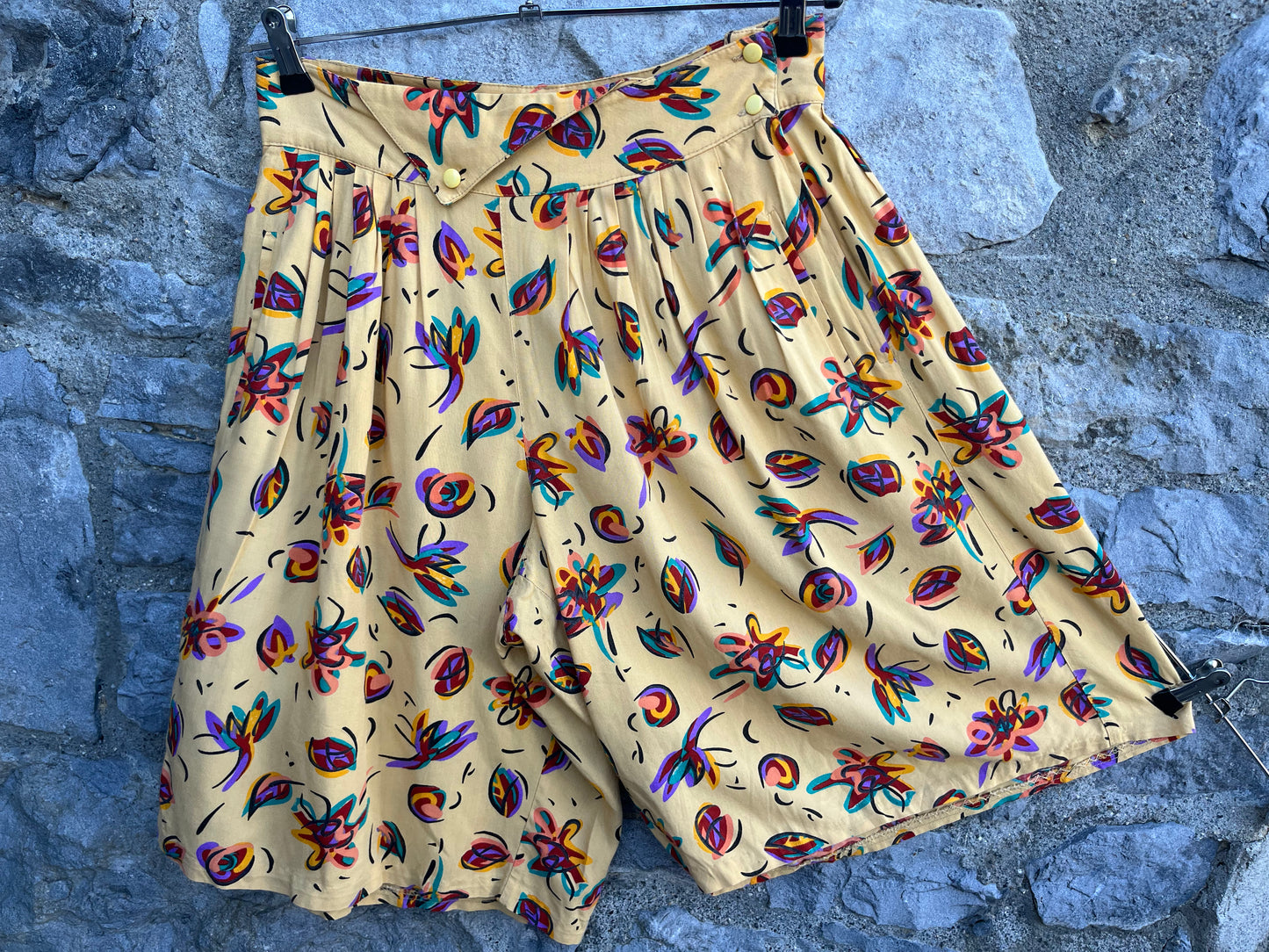 80s floral shorts uk 12