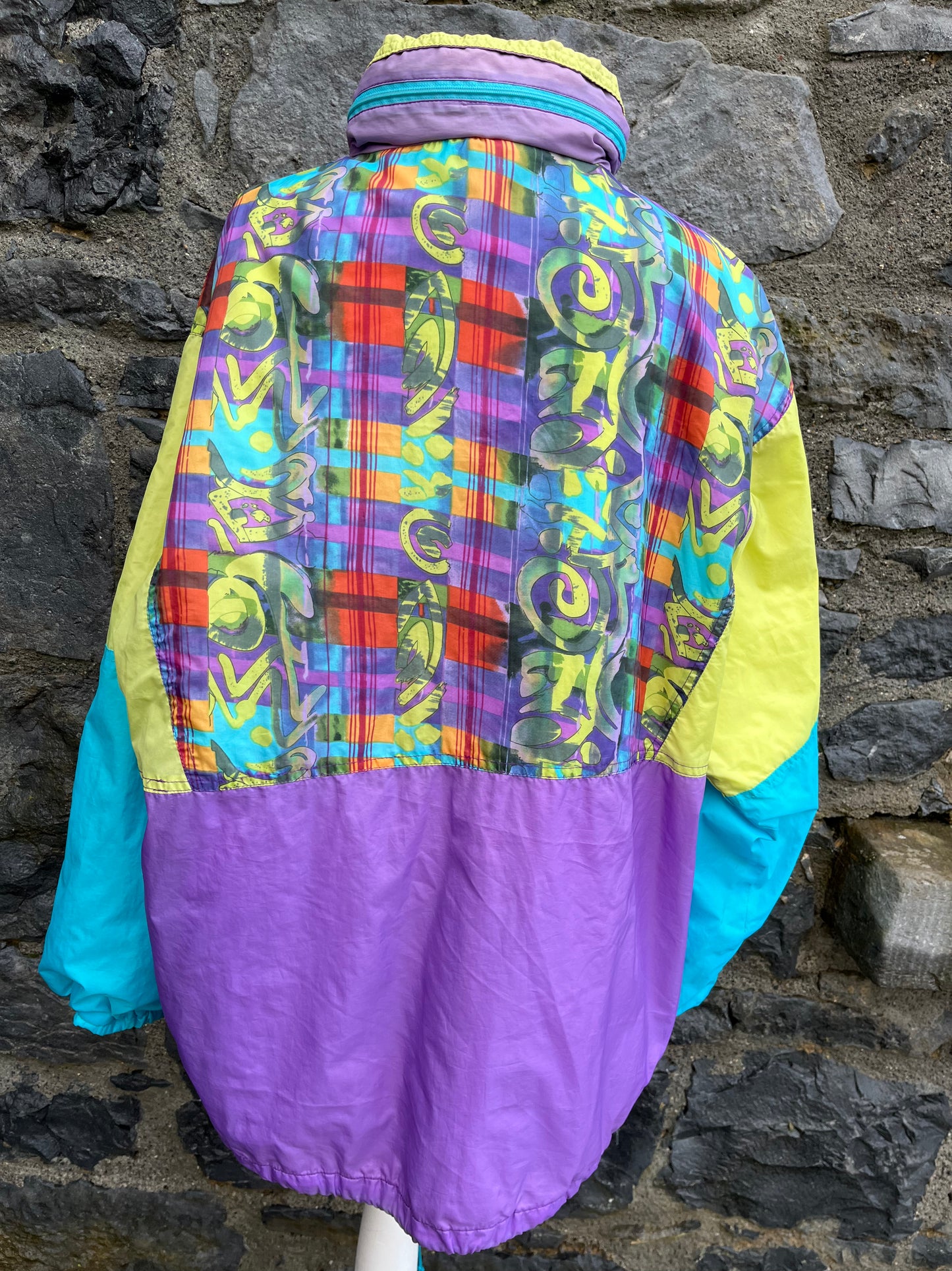 80s colourful shell jacket Large