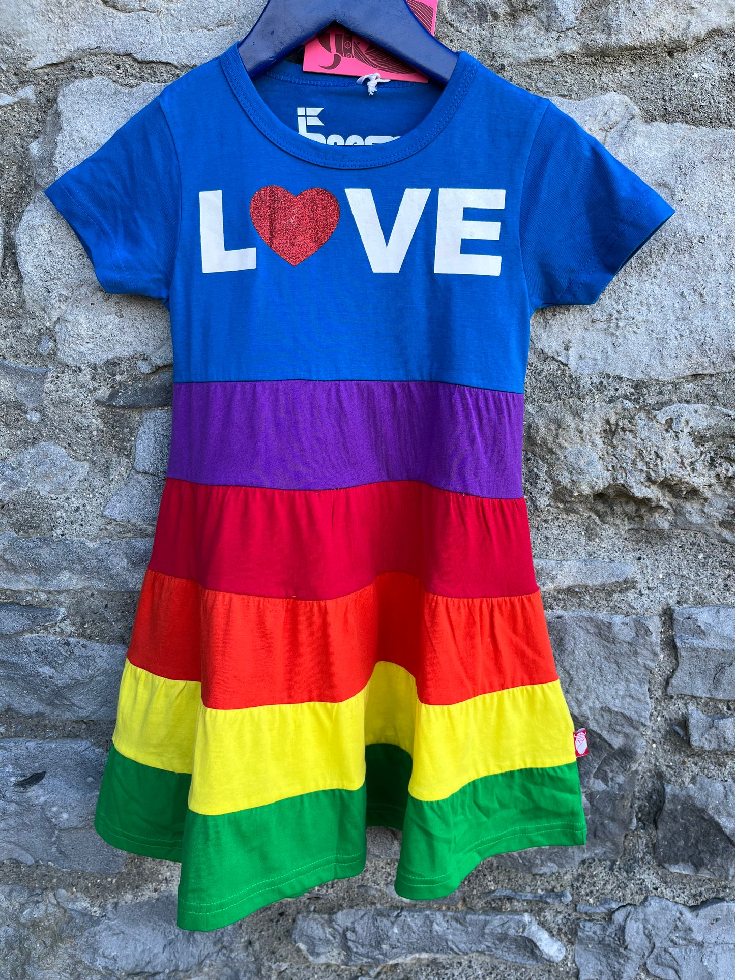 Love rainbow dress 2-3y (92-98cm)