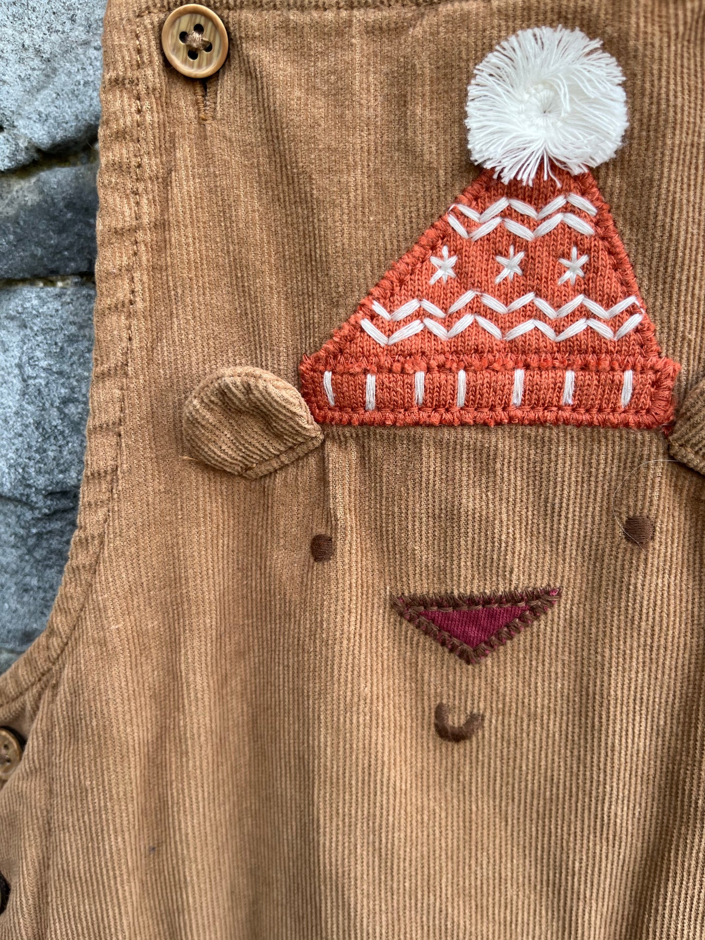 Teddy bear dungarees 3-6m (62-68cm)