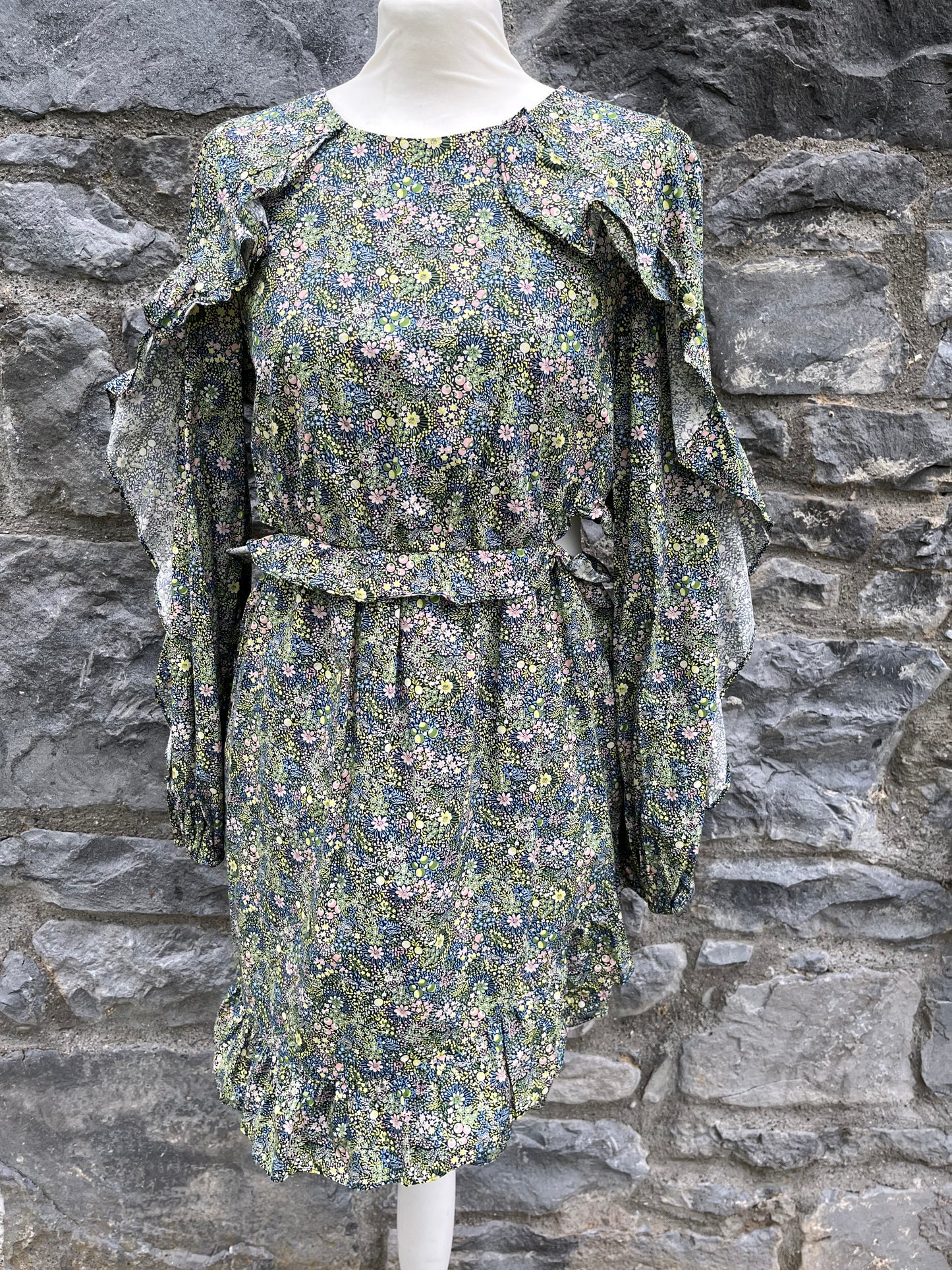 Floral ruffle dress uk 12