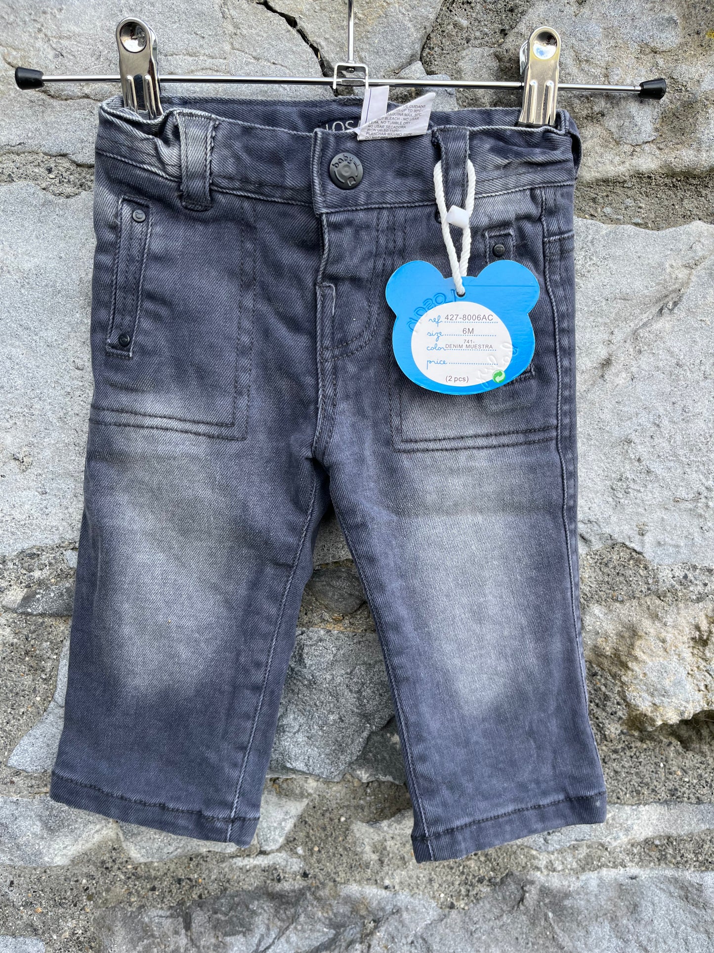 Grey lined jeans 3-6m (62-68cm)
