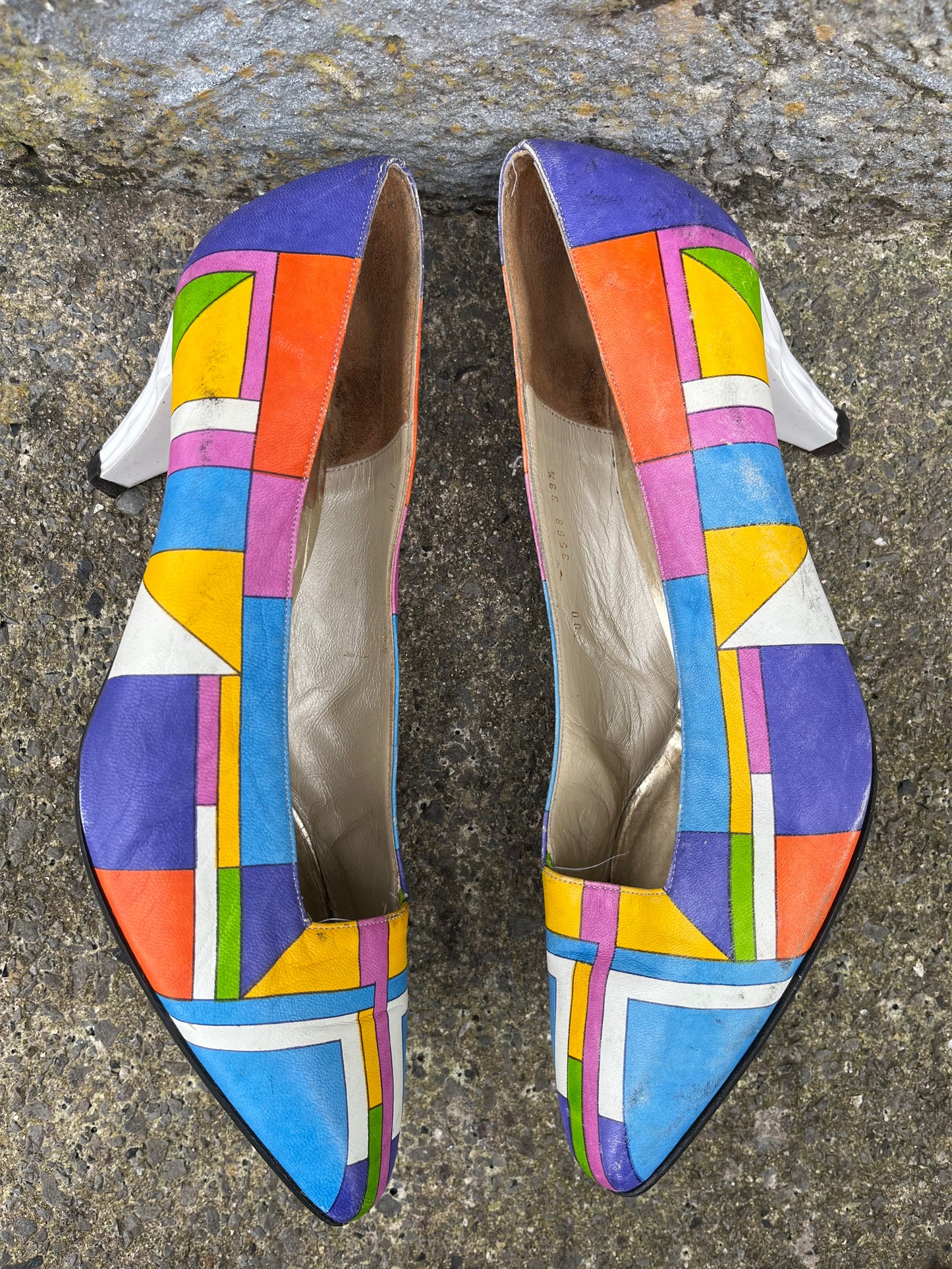Colourful geometric heels uk 6 (eu 39.5)
