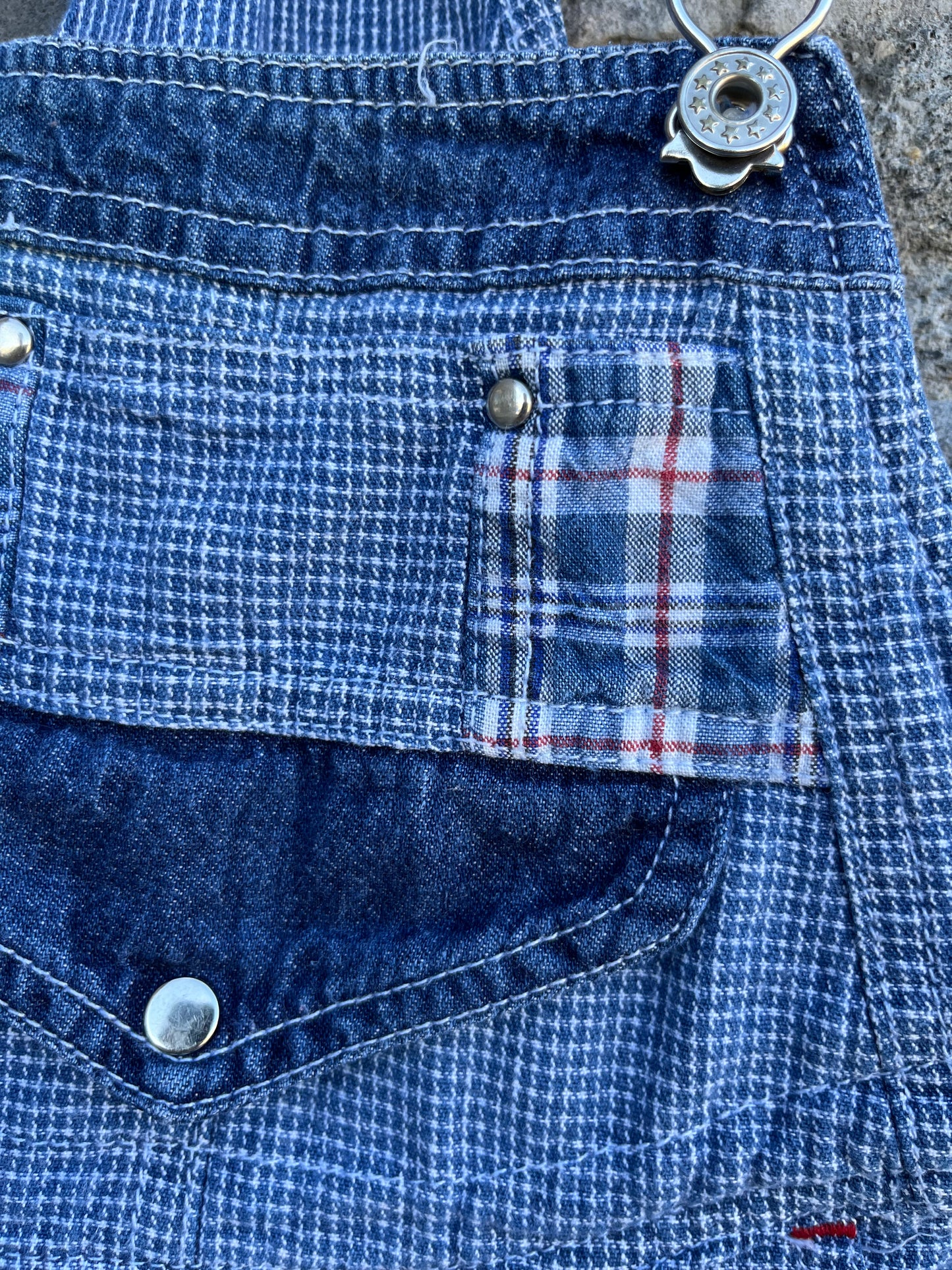 80s checked dungarees 12-18m (80-86cm)