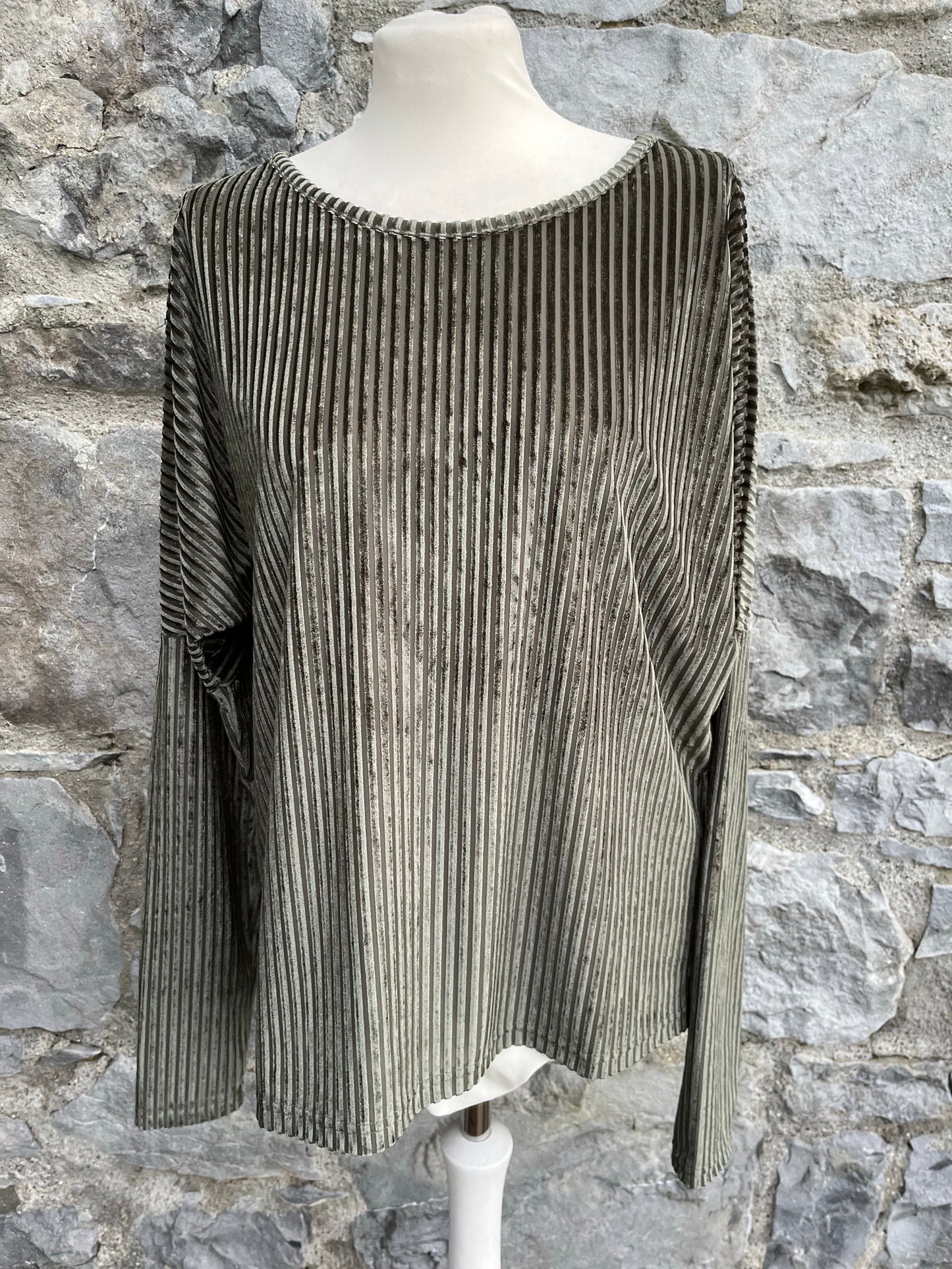 Stripy velour top uk 16