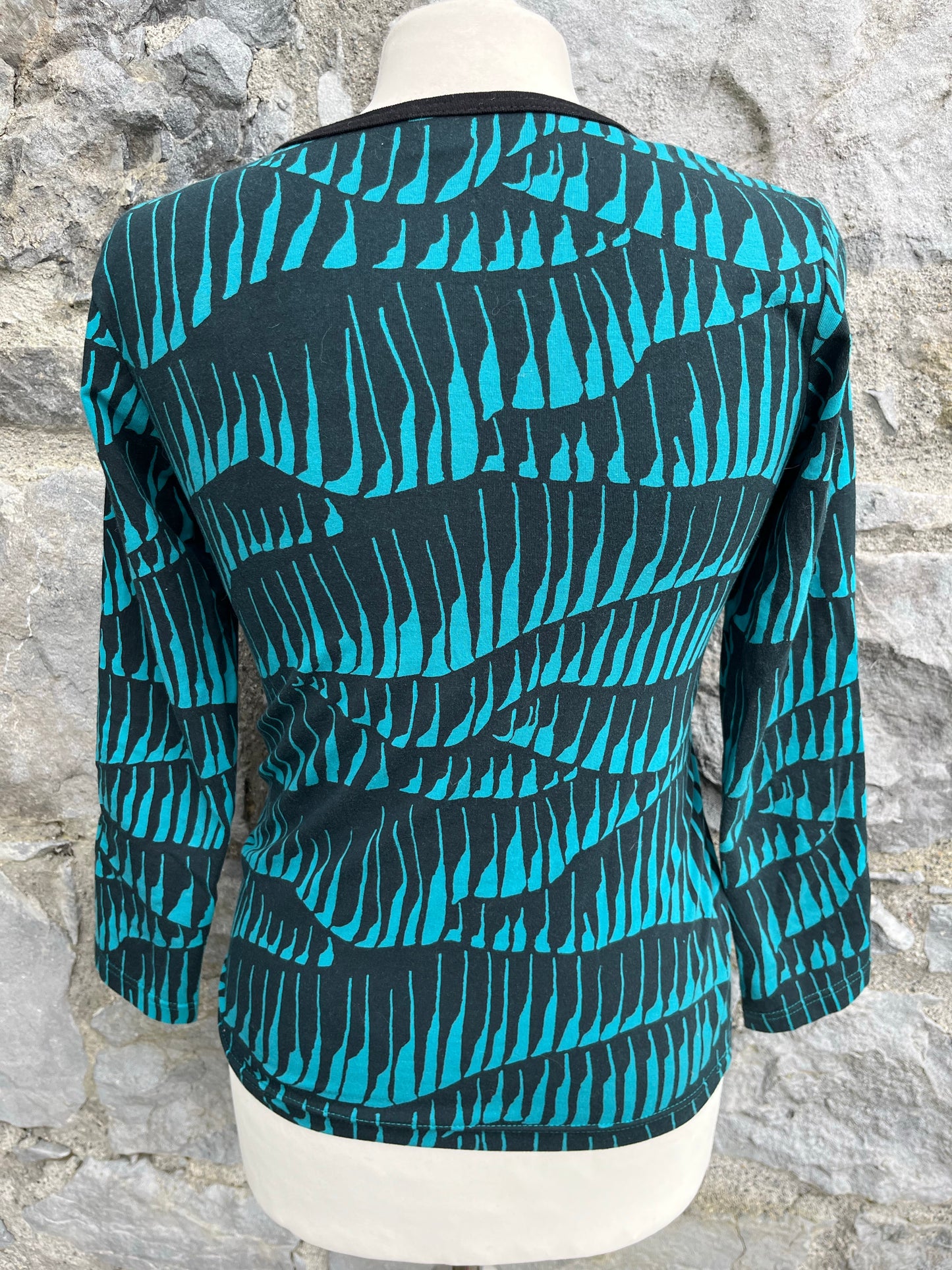 Teal&black top 12y (152cm)